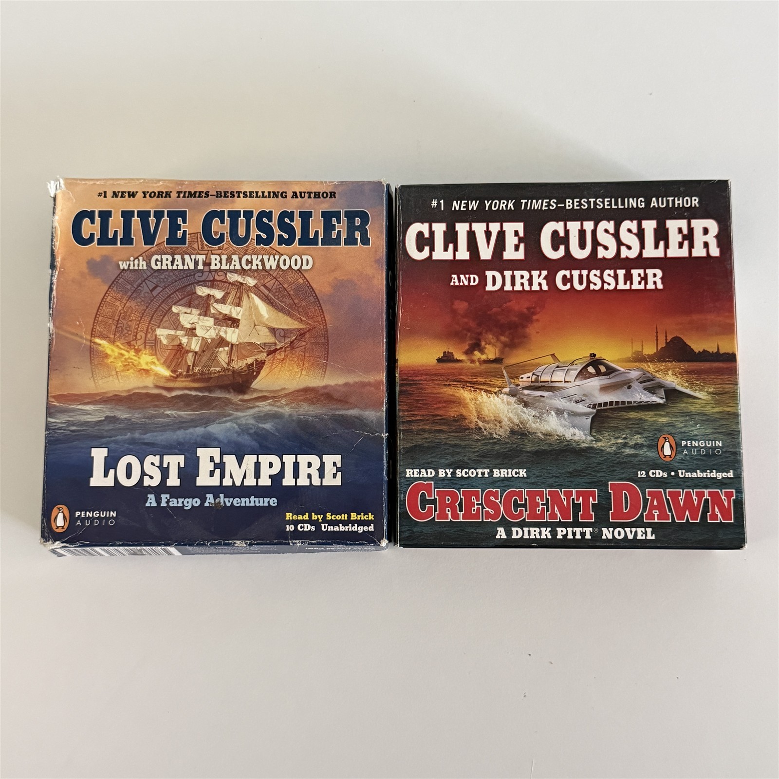 Lot Of 2 Clive Cussler Lost Empire Crescent Dawn Action Thriller Audiobooks CD