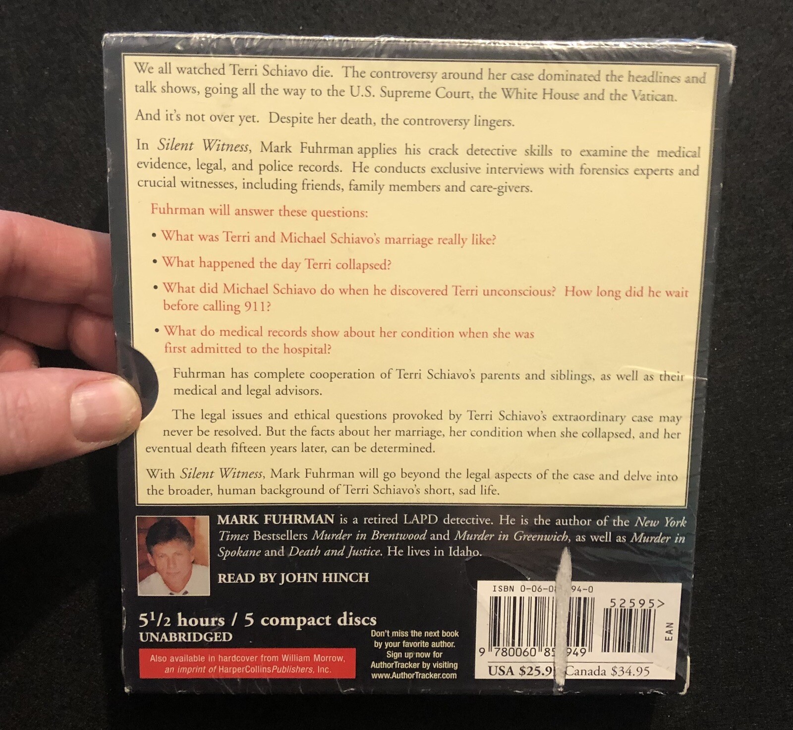 Audiobook Silent Witness Terry Schiavo’s Death Mark Fuhrman 5 Disc GS50C23E