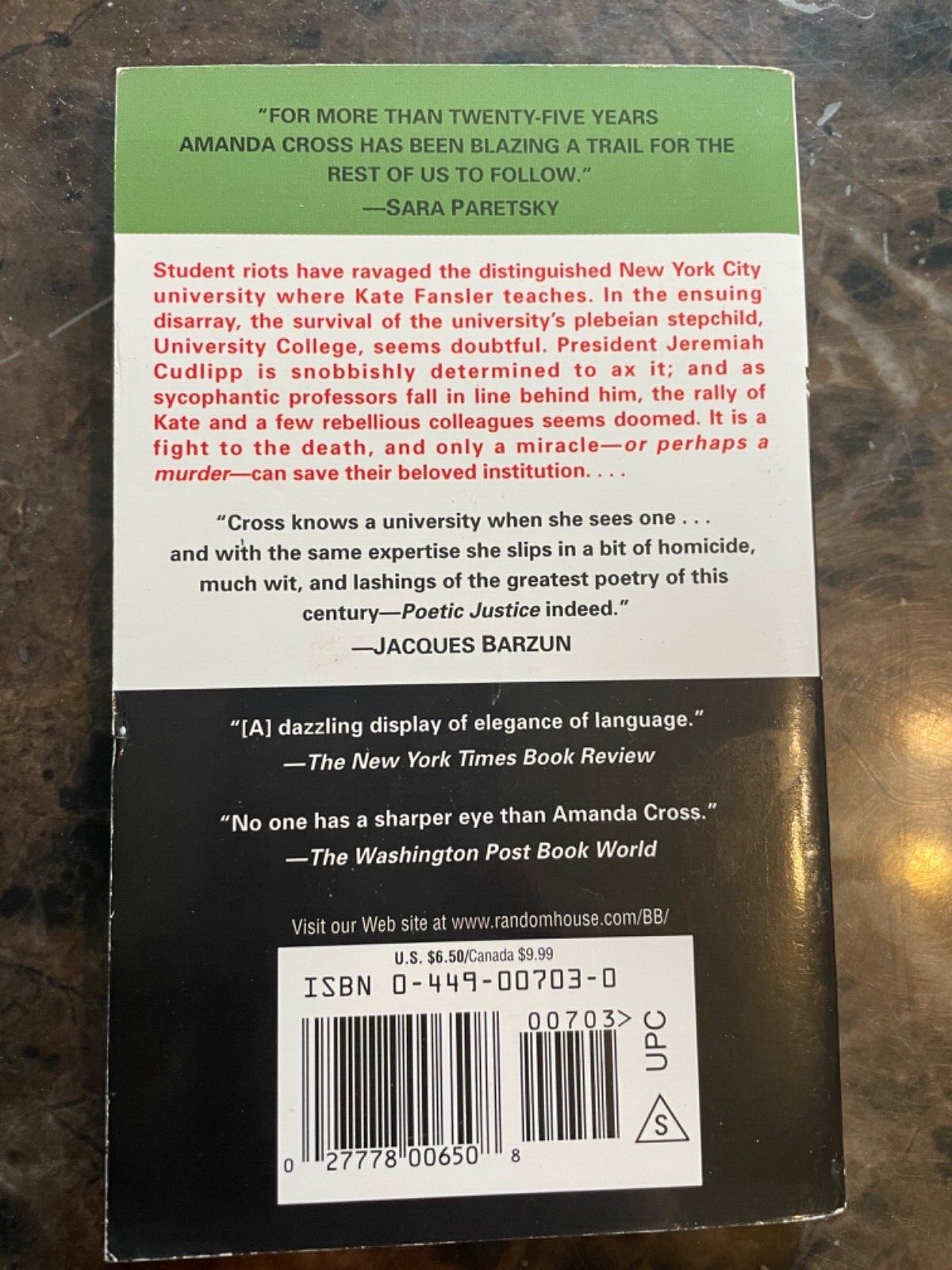Poetic Justice by Amanda Cross (2001, ppbck)