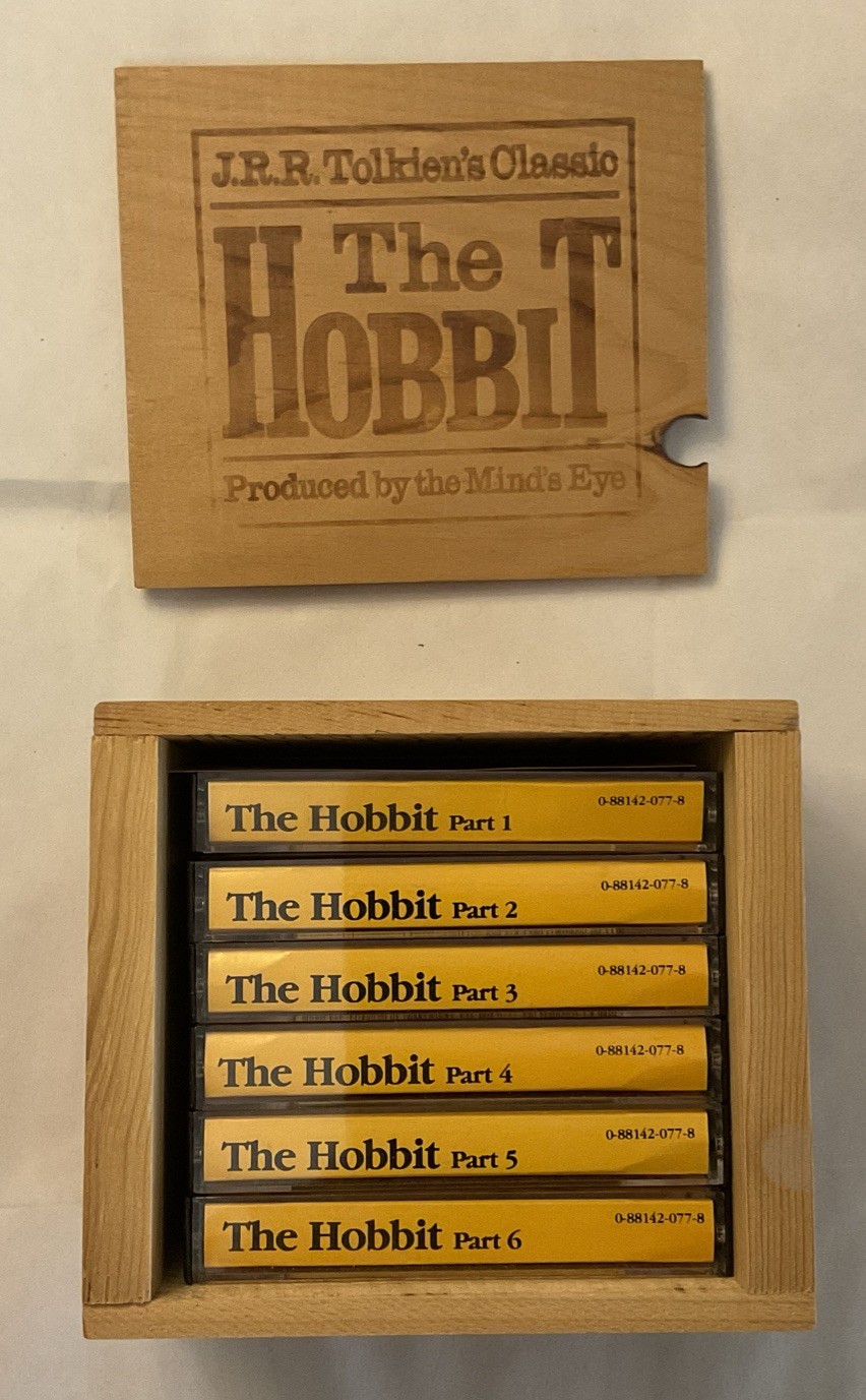 The Hobbit J.R.R. Tolkien Cassette Tape Set Dramatized Mind’s Eye Wood Box