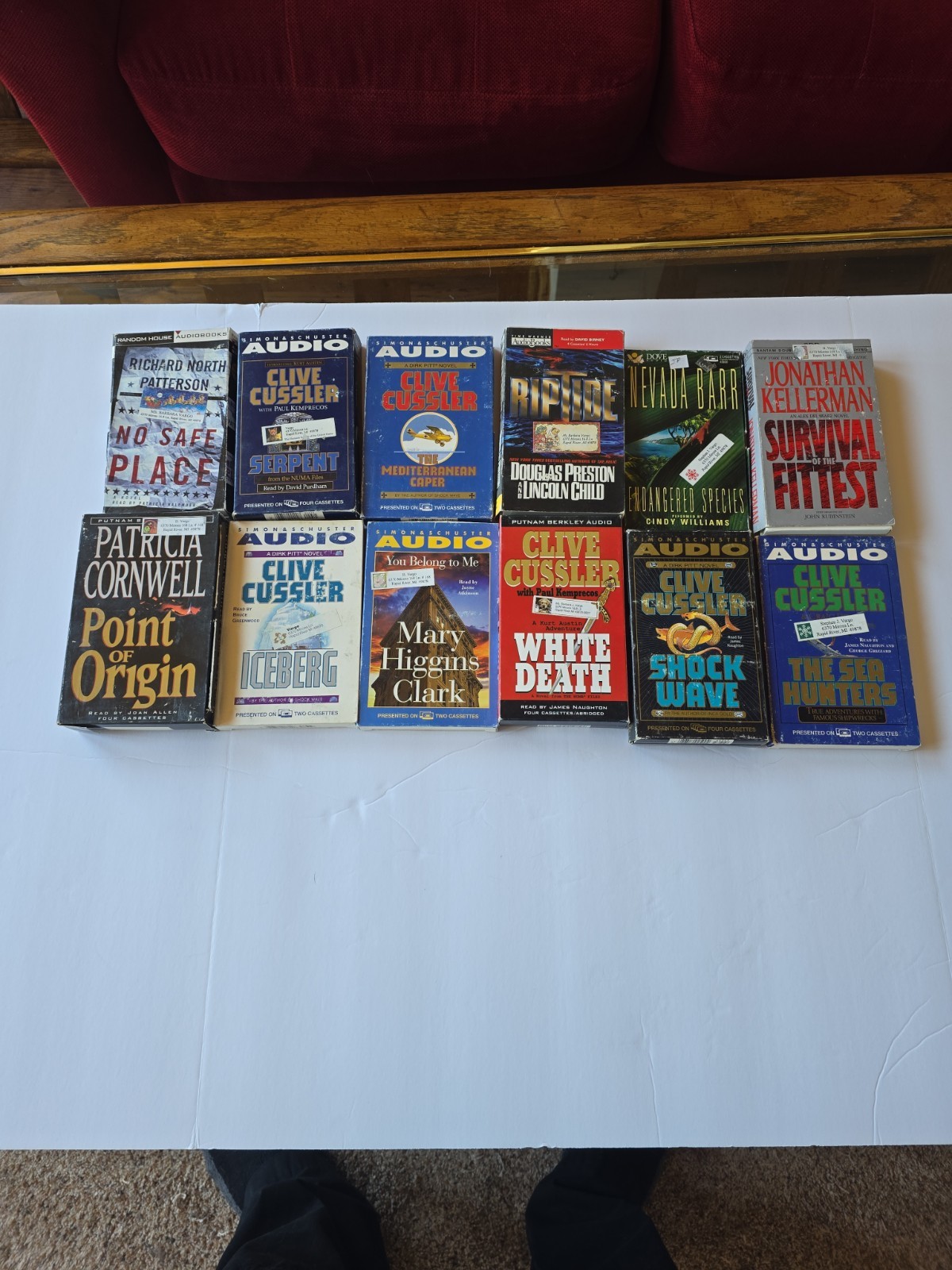 Lot Of 12 Clive Cussler Audio Books On Cassettes Untested