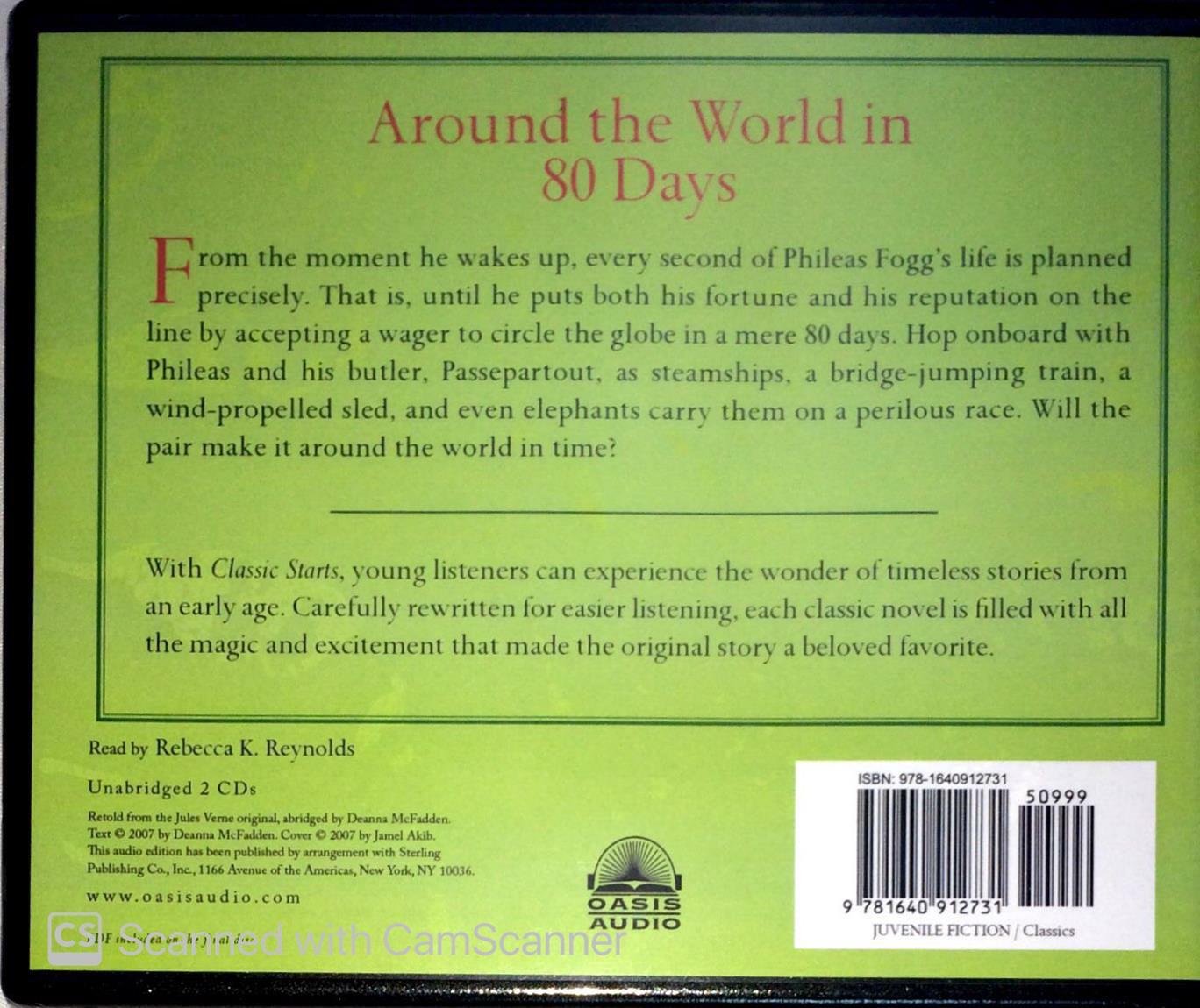 New AROUND THE WORLD IN 80 DAYS Classic Starts Audio Series CD Set Jules Verne