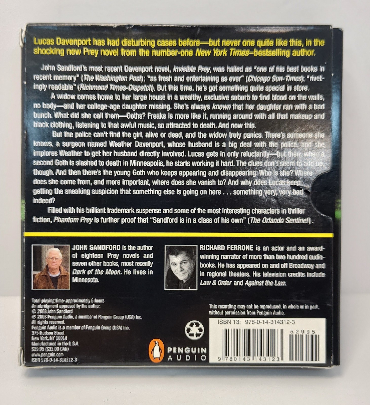Phantom Prey (Lucas Davenport) 5 Disk CD John Sanford 2008