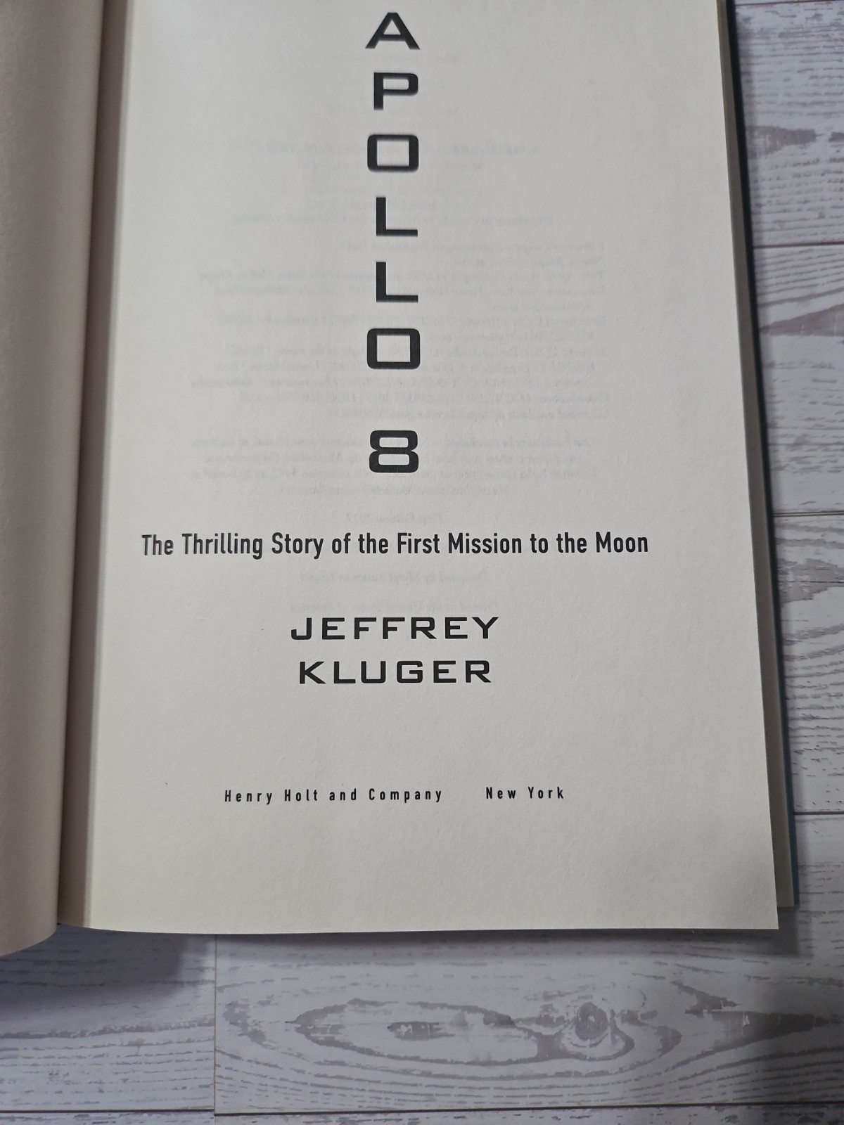 APOLLO 8 By Jeffrey Kluger 2017 Hardcover Dust Jacket