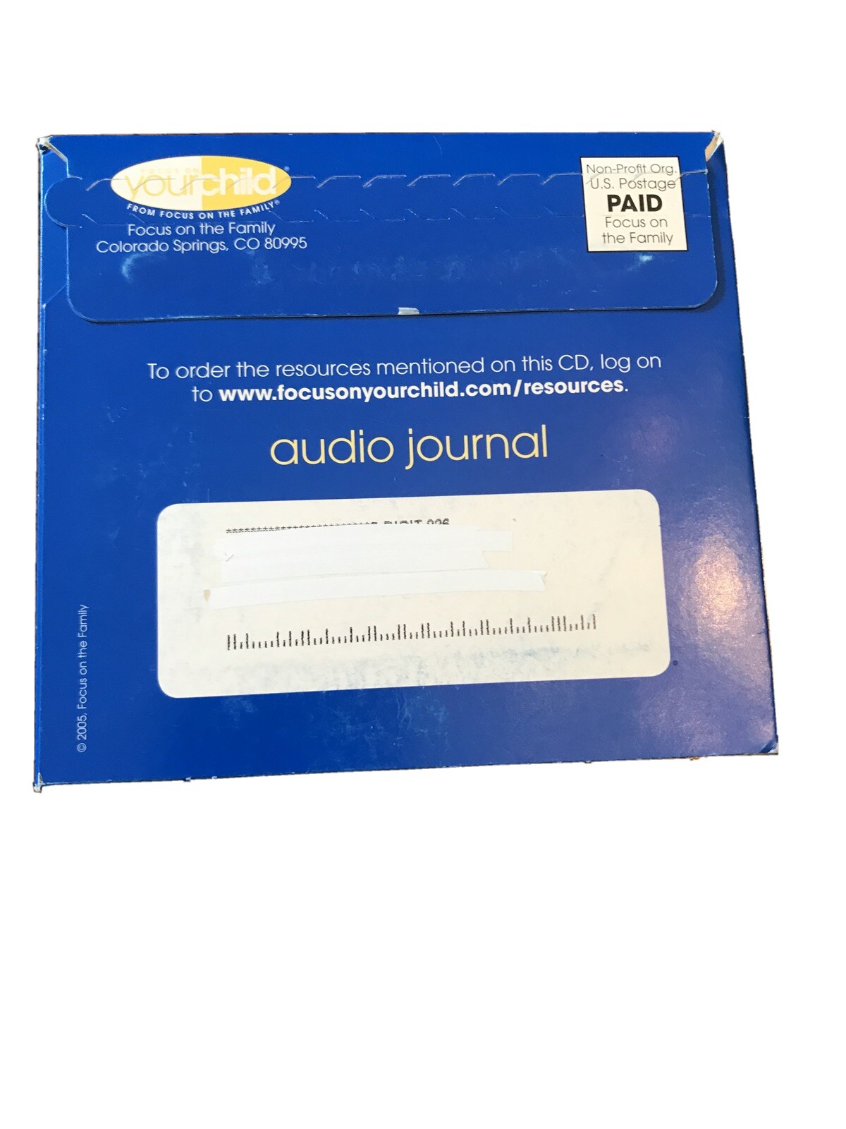 Focus On Your Child: Early Stages(age 0-3) Audio Journal CD; unopened