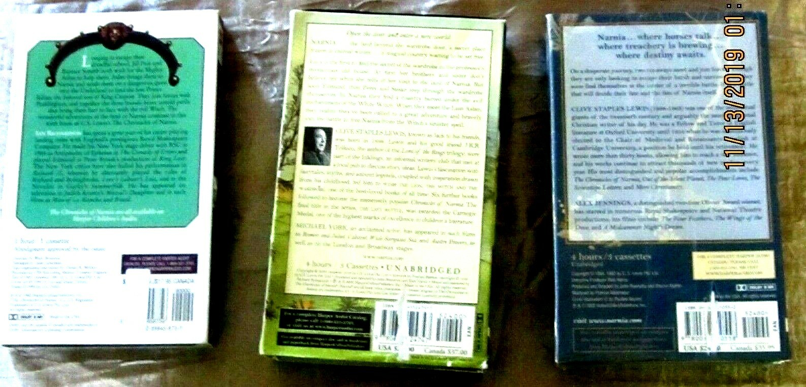 LOT OF 3 CHRONICLES OF NARNIA AUDIOBOOK CASSETTES THE SILVER CHAIR AND 2 OTHERS!