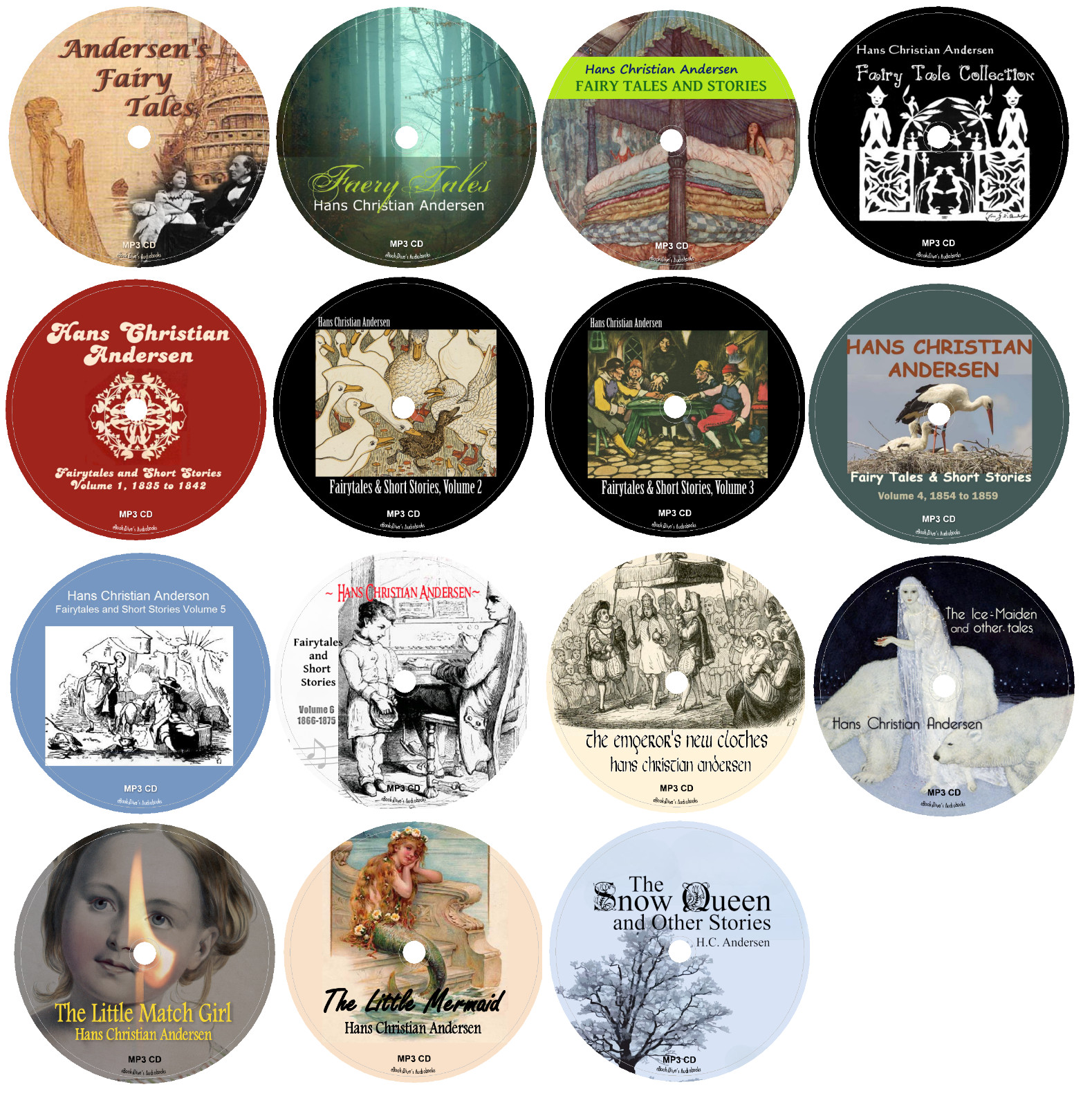 Hans Christian Andersen 15 Classic Fairy Tales Audiobooks in 15 MP3 CDs