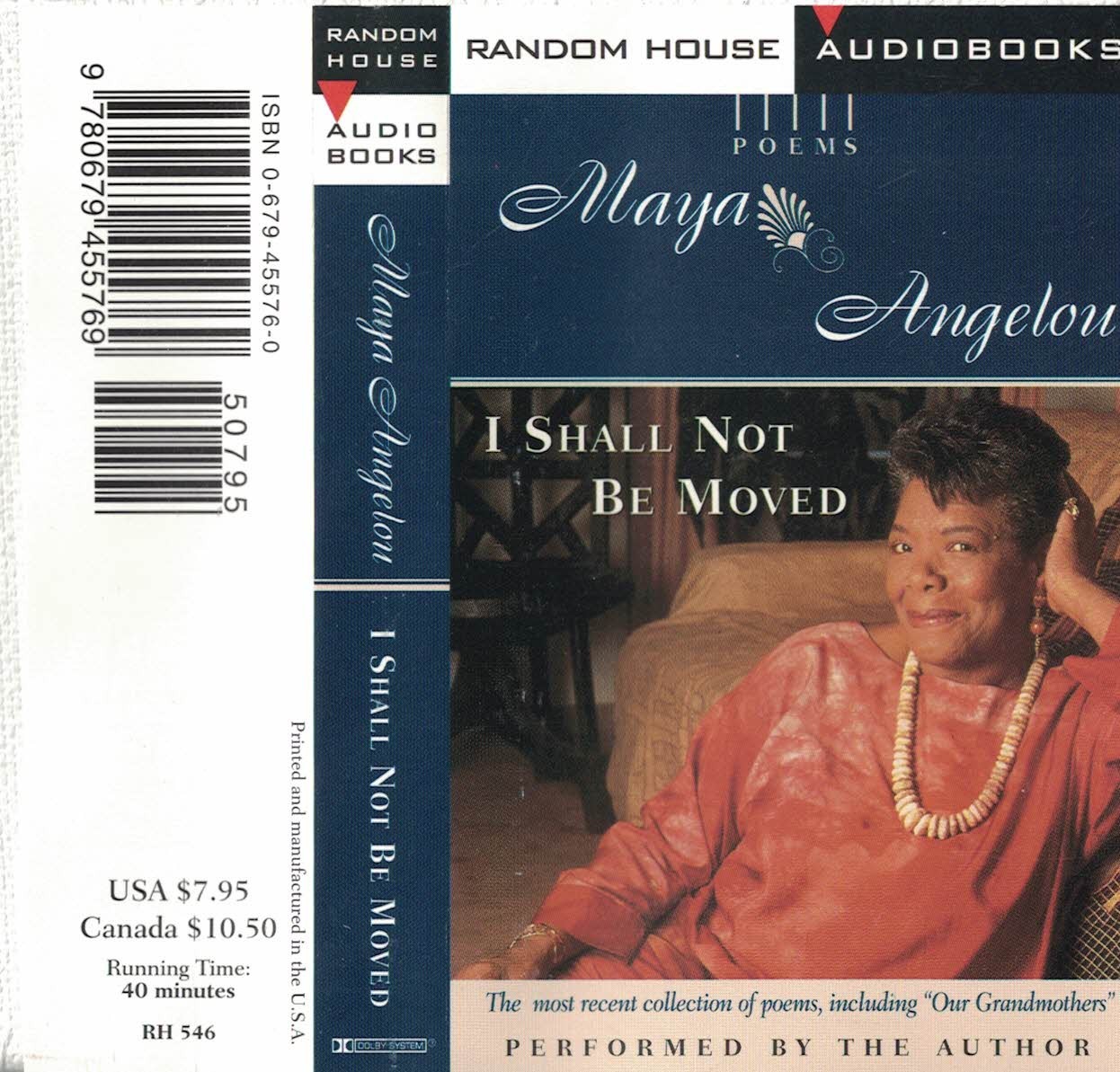 Maya Angelou — I Shall Not Be Moved — Dolby Audio Cassette