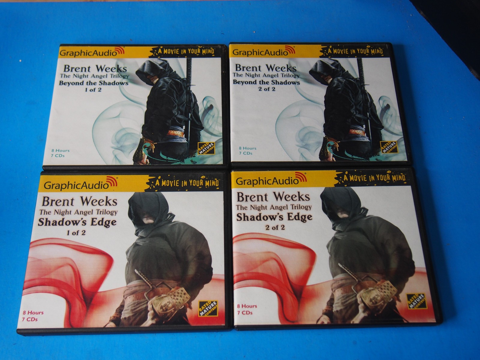 The Night Angel Trilogy Shadow’s Edge Lot Of 4 Brent Weeks, Good Audio Book