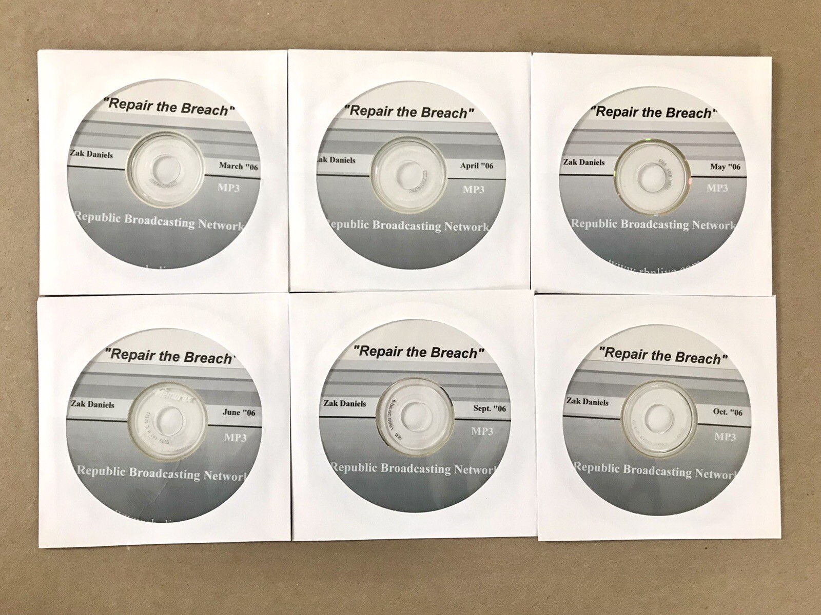 Repair The Breach, Republic Broadcasting Network, 6 LOT (MP3s, 2006) VG