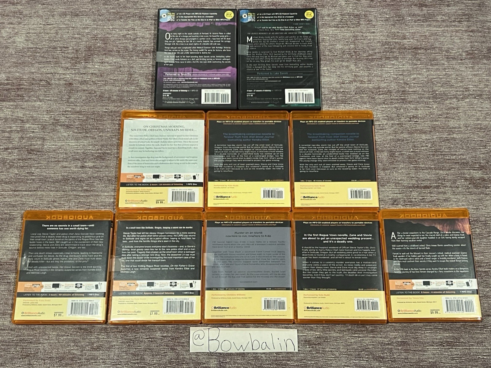 Kendra Elliot x10 MP3-CD Audiobook’s Lot (Brilliance Audio, 2013) *Excellent !
