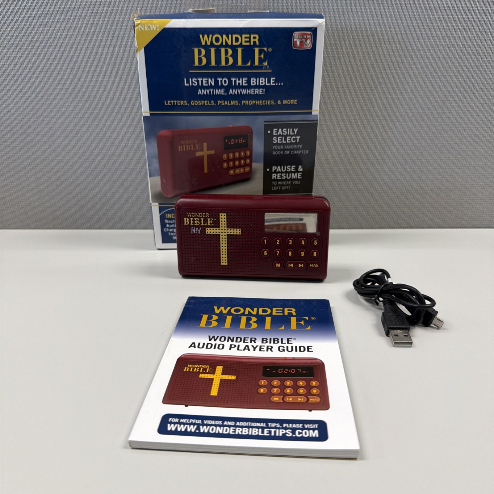 Wonder Bible KJV The Talking Audio Bible Player With Memory Tested & Working