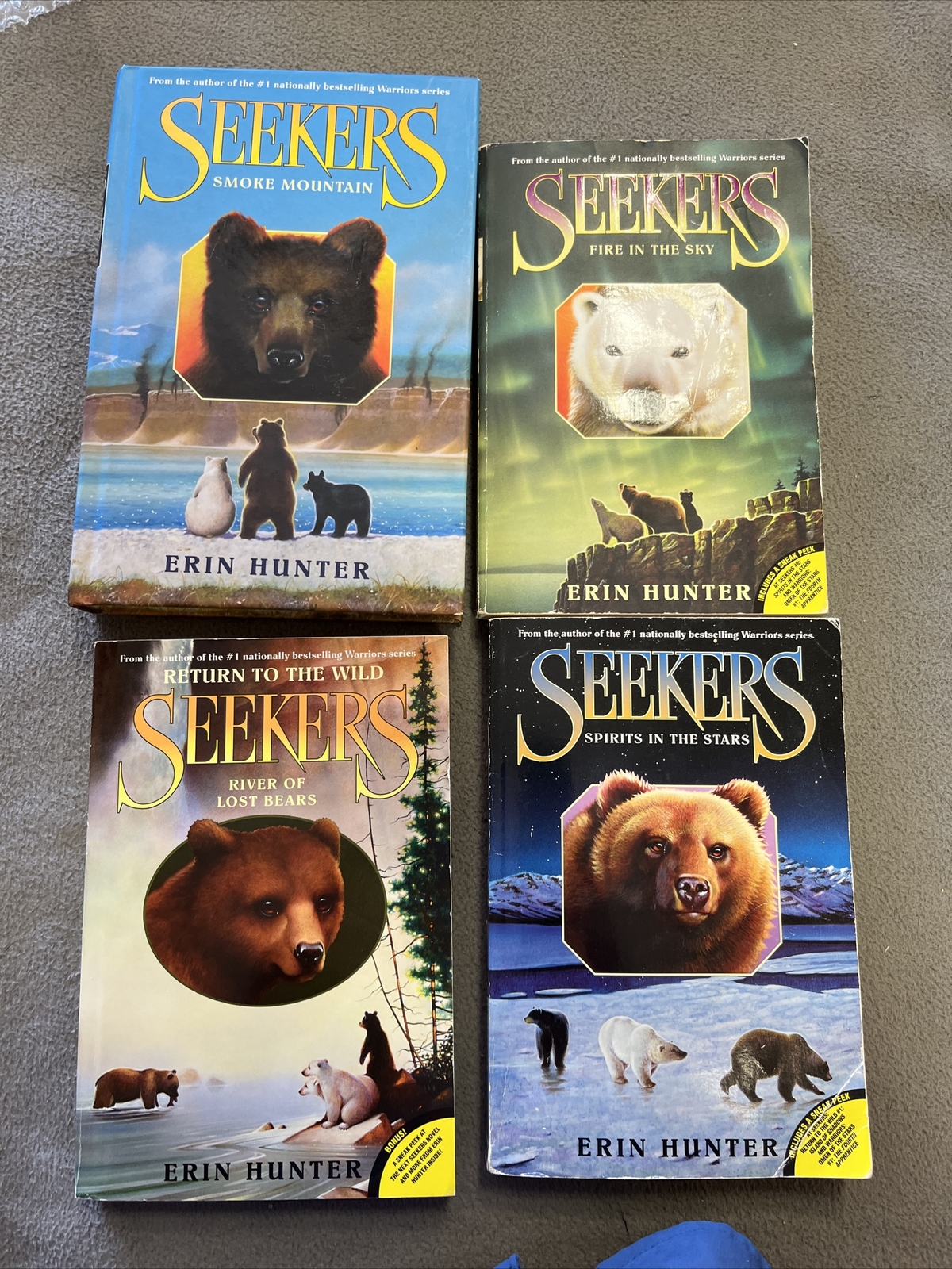 4 Book Lot Seekers Series By Erin Hunter 1 HB & 3 PB Books #5, 6, 3, 3 Pre-Owned