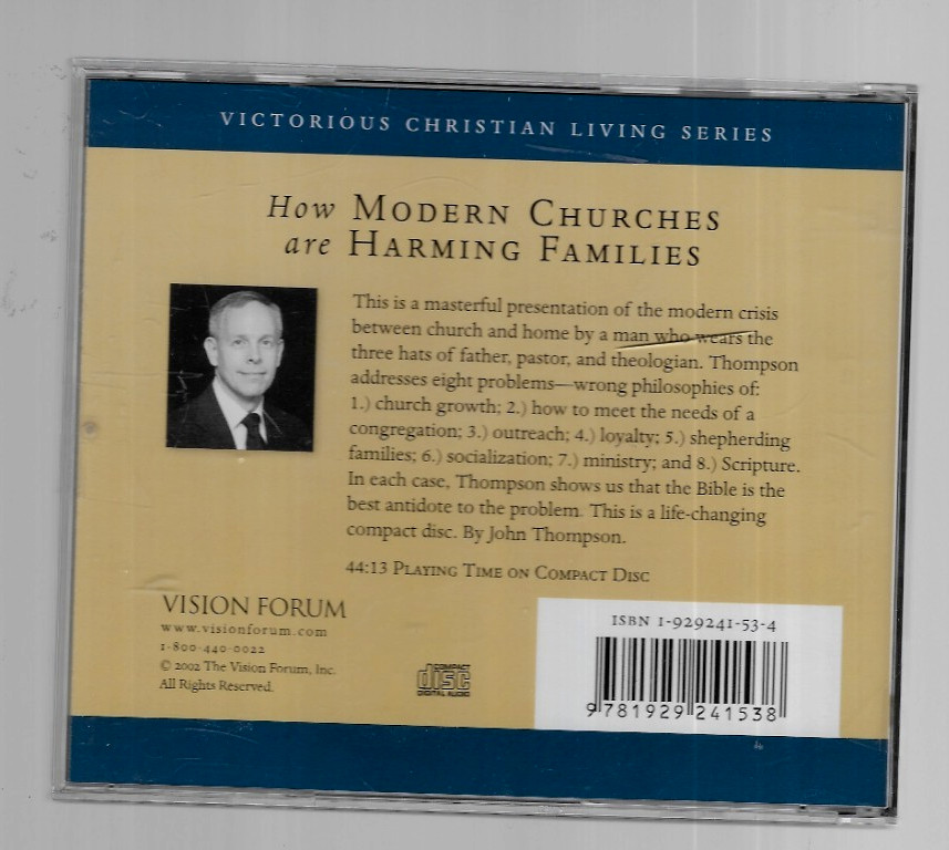 How Modern Churches Are Harming Families by John Thompson Audiobook on CD