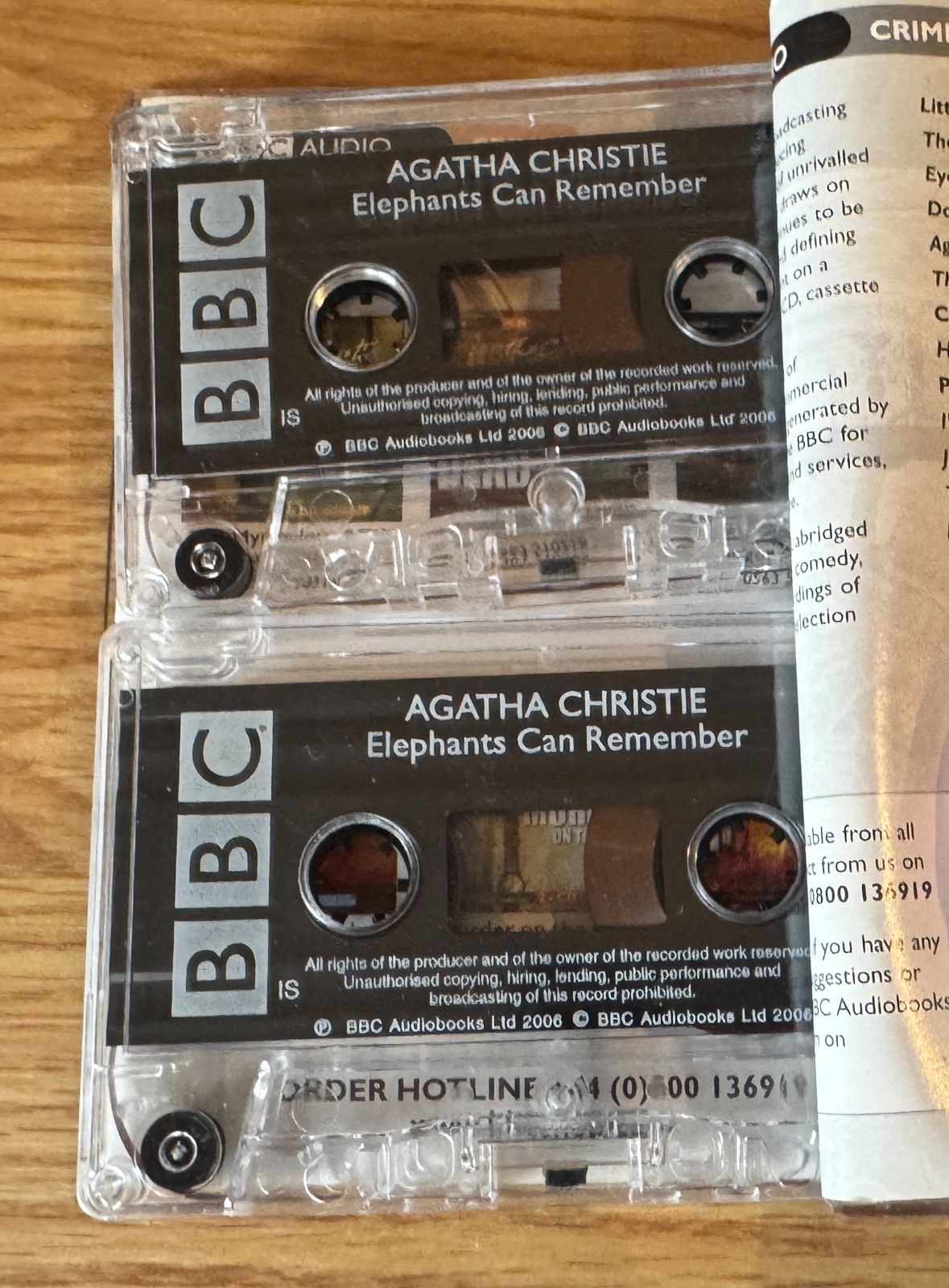 AUDIO BOOK Agatha Christie ELEPHANTS CAN REMEMBER on 2 x cass BBC Radio Cast