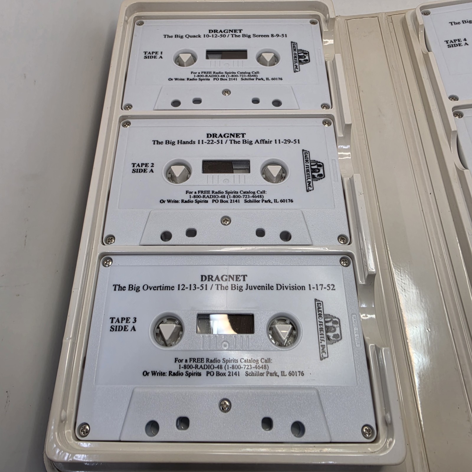 RADIO SPIRITS DRAGNET — SIX (6) AUDIO CASSETTE TAPES — 9 HOURS — JACK WEBB-1996