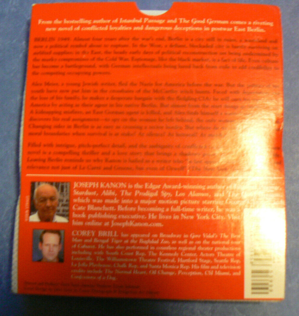 LEAVING BERLIN, Joseph Kanon,Audio Book, 10 CDs,rdr-Corey Brill,East Berlin 1949