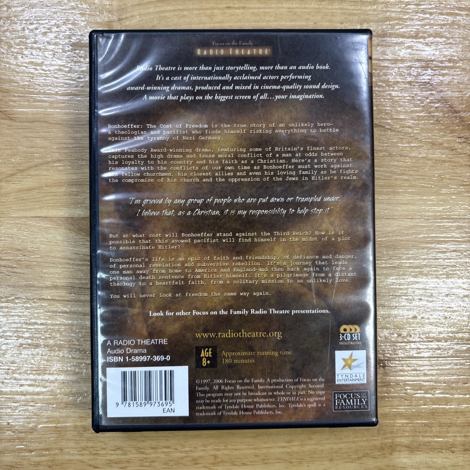Bonhoeffer : The Cost of Freedom — Radio Theatre (CD, 2006, 3 Disc)