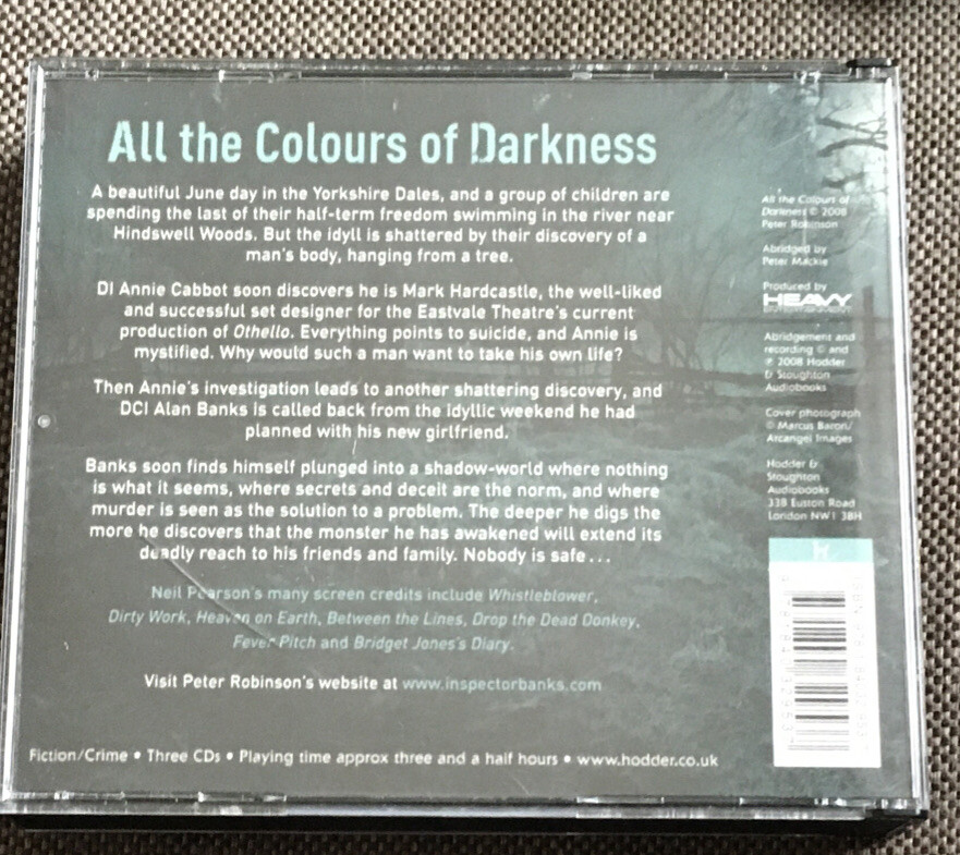AUDIO BOOK Peter Robinson ALL THE COLOURS OF DARKNESS on 3 CDs read Neil Pearson