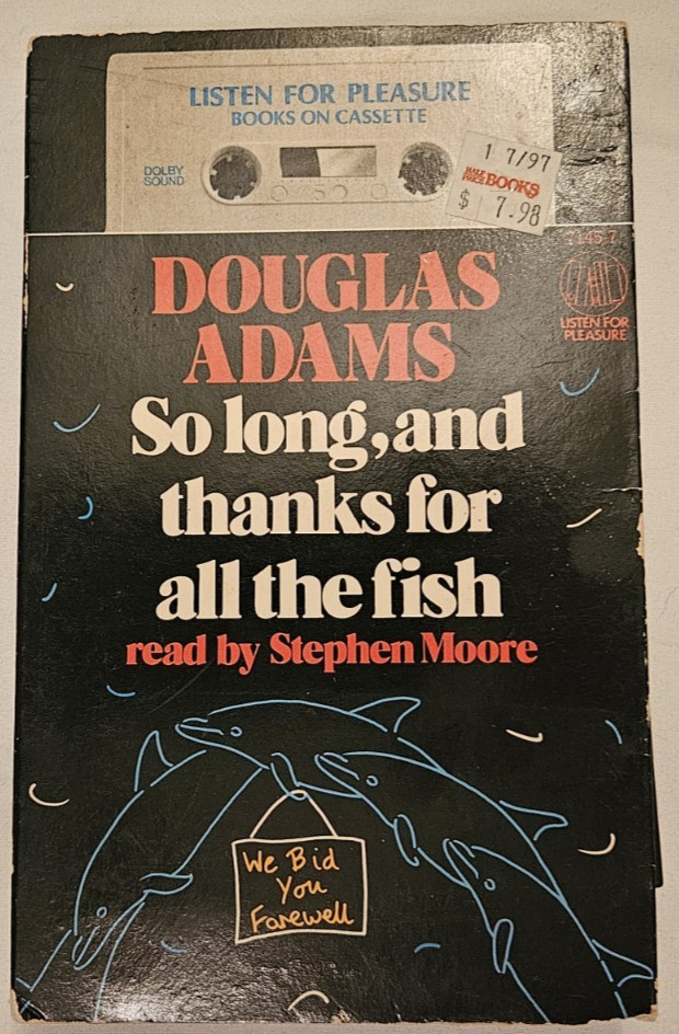 SO LONG, AND THANKS FOR ALL THE FISH Douglas Adams AUDIOBOOK 2-Cassette Tape Set