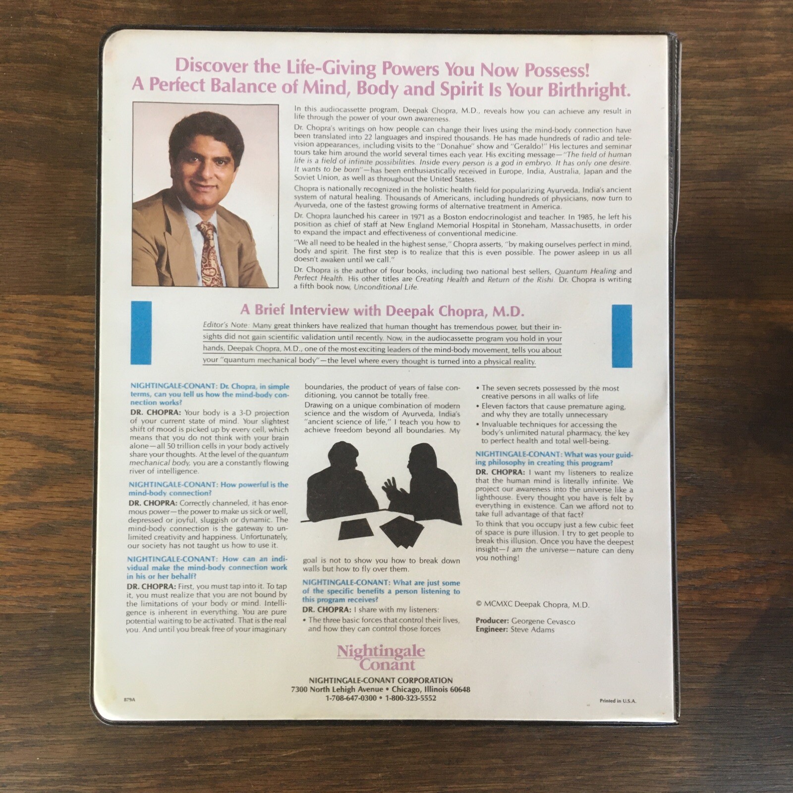 Magical Mind Magical Body: Mastering Connection- Deepak Chopra 6 Cassettes 1990