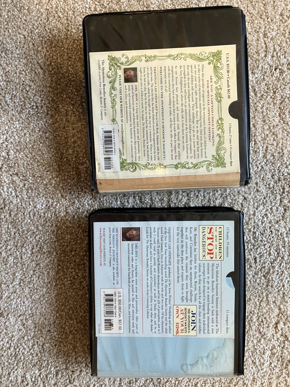 2 AUDIOBOOK LOT (22 CDs) Mysterious Benedict Society and The perilous Journey