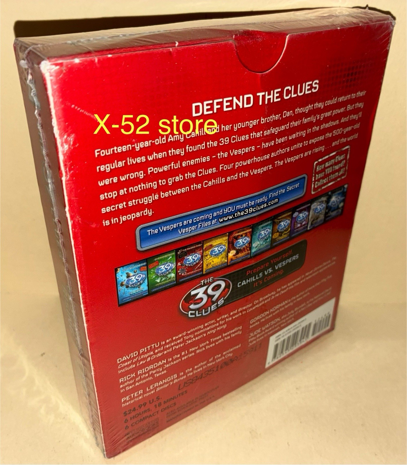 The 39 Clues Book 11 Vespers Rising audiobook CD with 6 Cards Rick Riordn SEALED