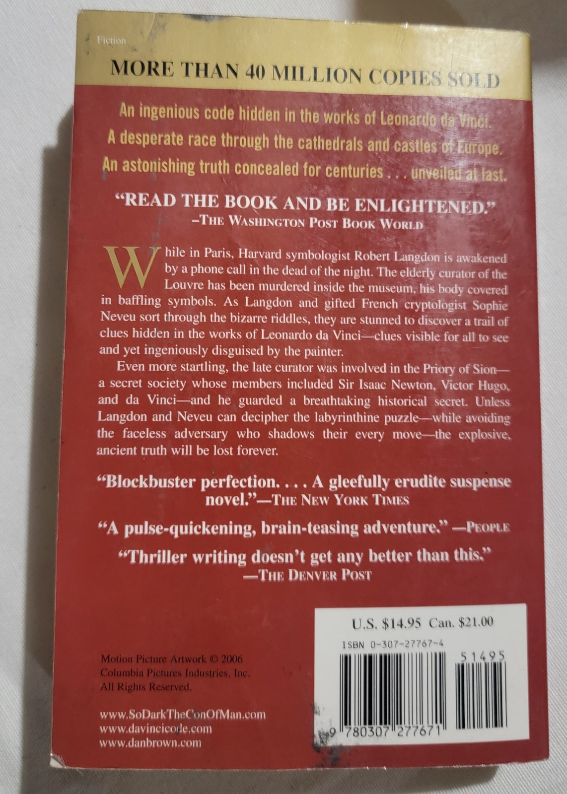 Robert Langdon Ser.: The Da Vinci Code by Dan Brown (2006, Paperback)