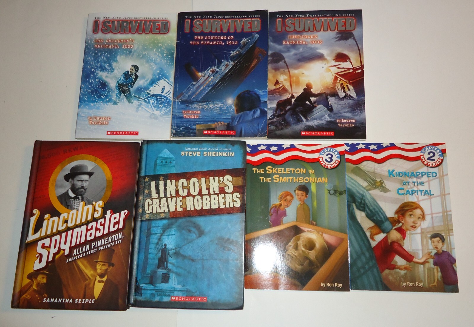 I Survived, Capital Mysteries, and Lincoln Book Series — (7) Book Lot
