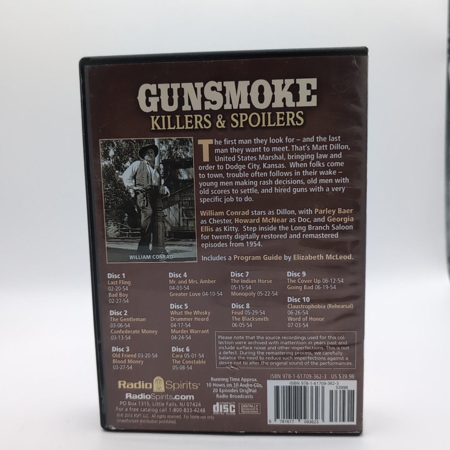 GUNSMOKE: Killers & Spoilers — Classic Western Radio Spirits 10 CDs/20 Episodes
