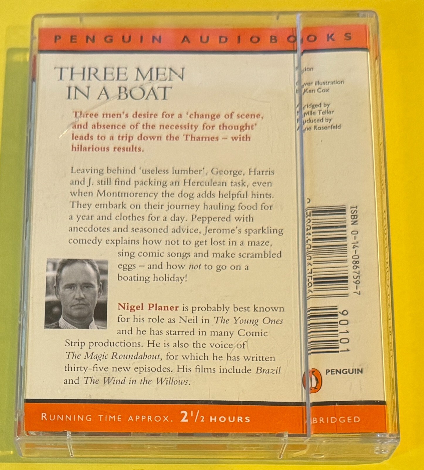 AUDIO BOOK Jerome K Jerome THREE MEN IN A BOAT on 2 x cass read by Nigel Planer