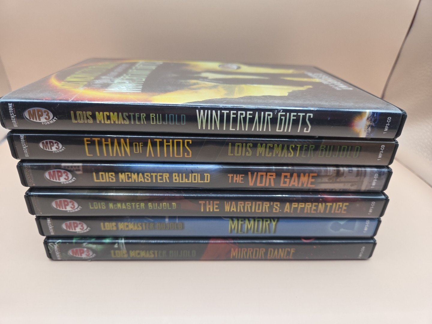 6 Audiobook MP3 CDs — Vorkosigan Adventures by LOIS McMASTER BUJOLD — Like New