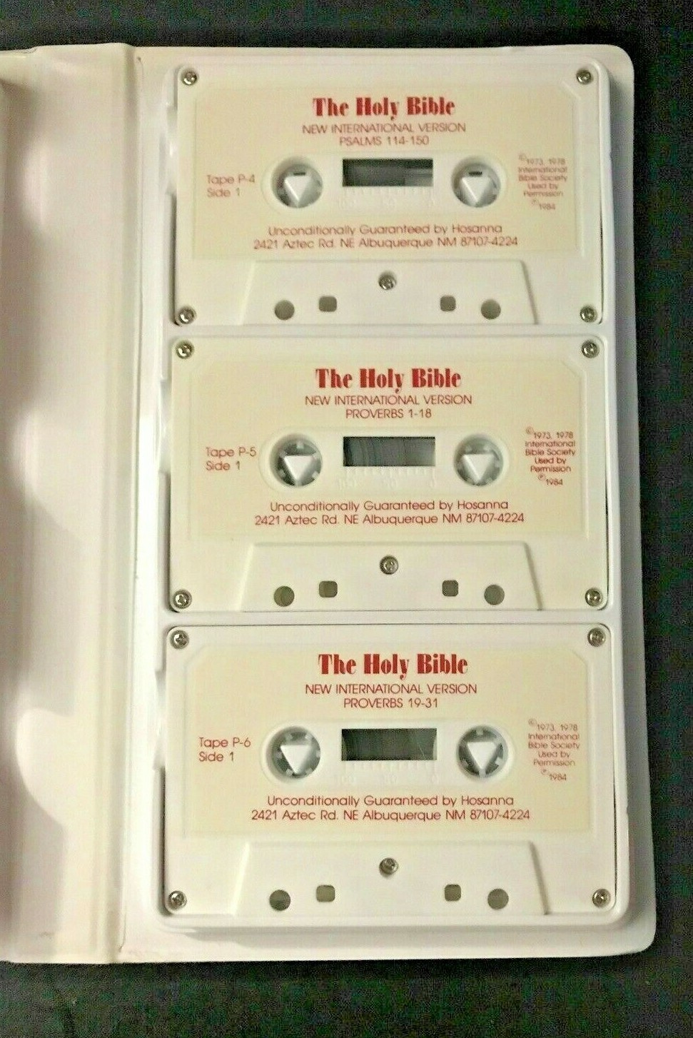 The Bible PSALMS & PROVERBS on 6 Cassettes Boxed Set (1978) NIV From Hosanna