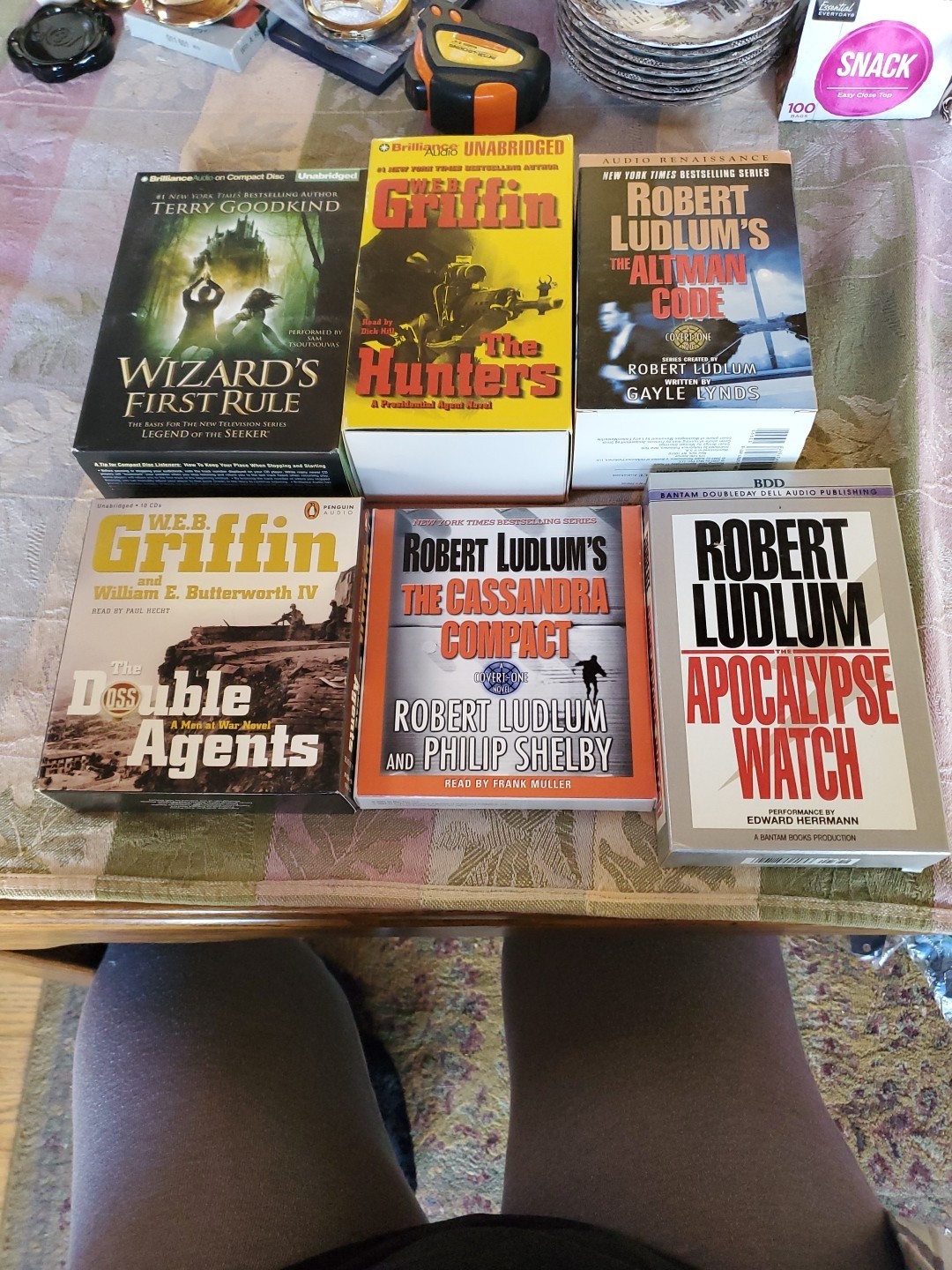 Lot Of 6 Robert Ludlum Web Griffin Terry Goodkind Audio Book Cd & Ct