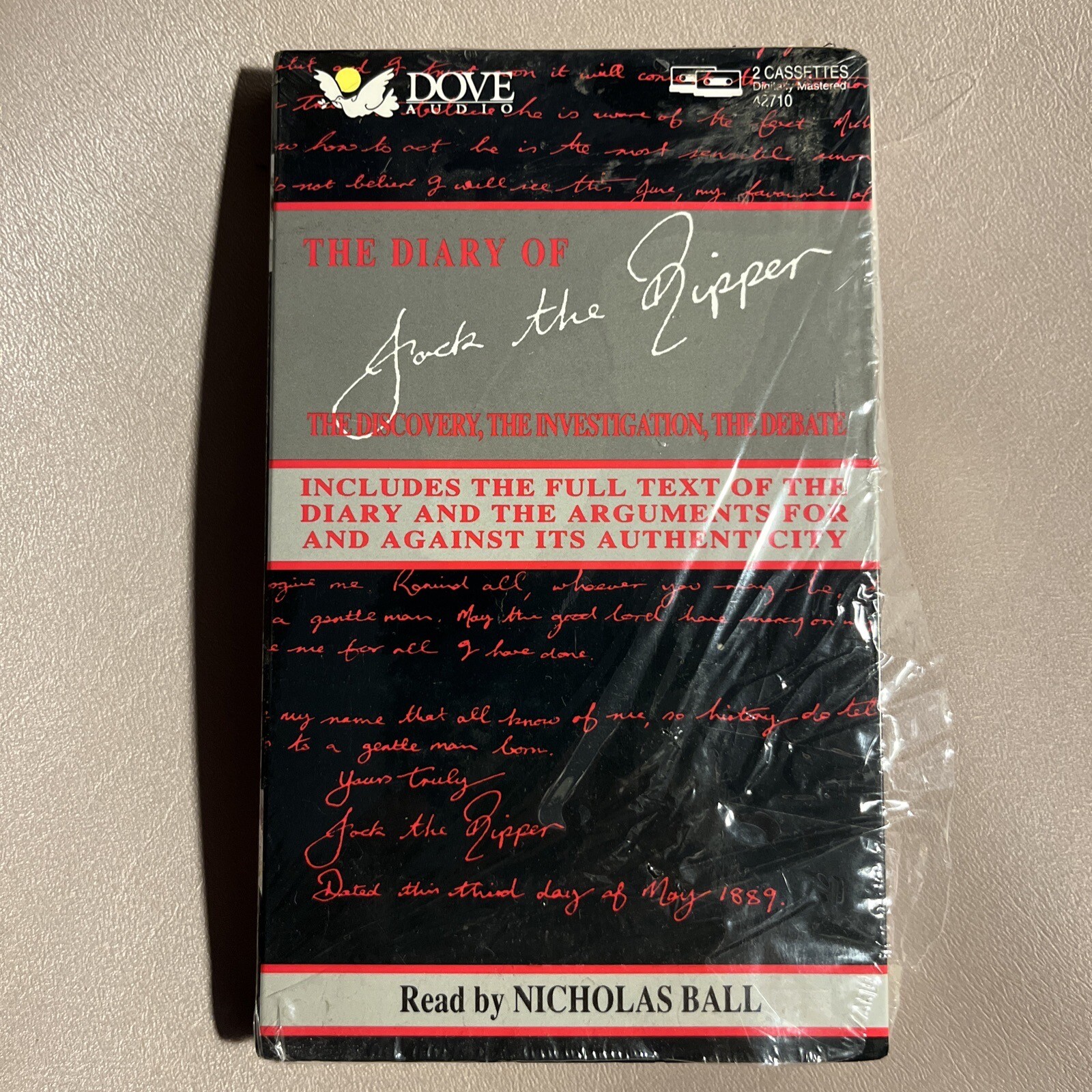 The Diary of Jack the Ripper; 2 Audio Cassettes, NICHOLAS BALL Dove Audio SEALED