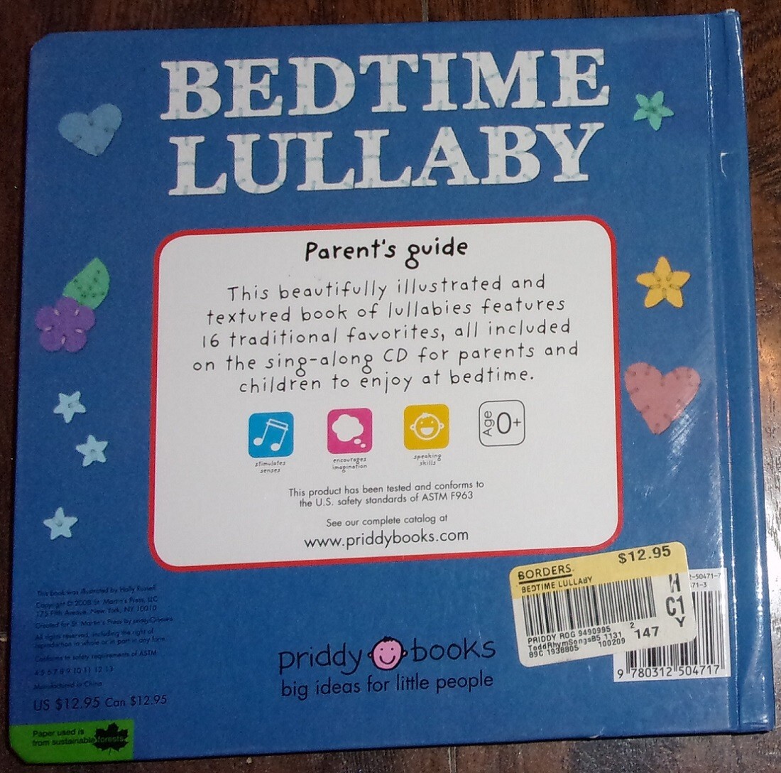 BEDTIME LULLABYE with Sing Along CD by Priddy Books HB