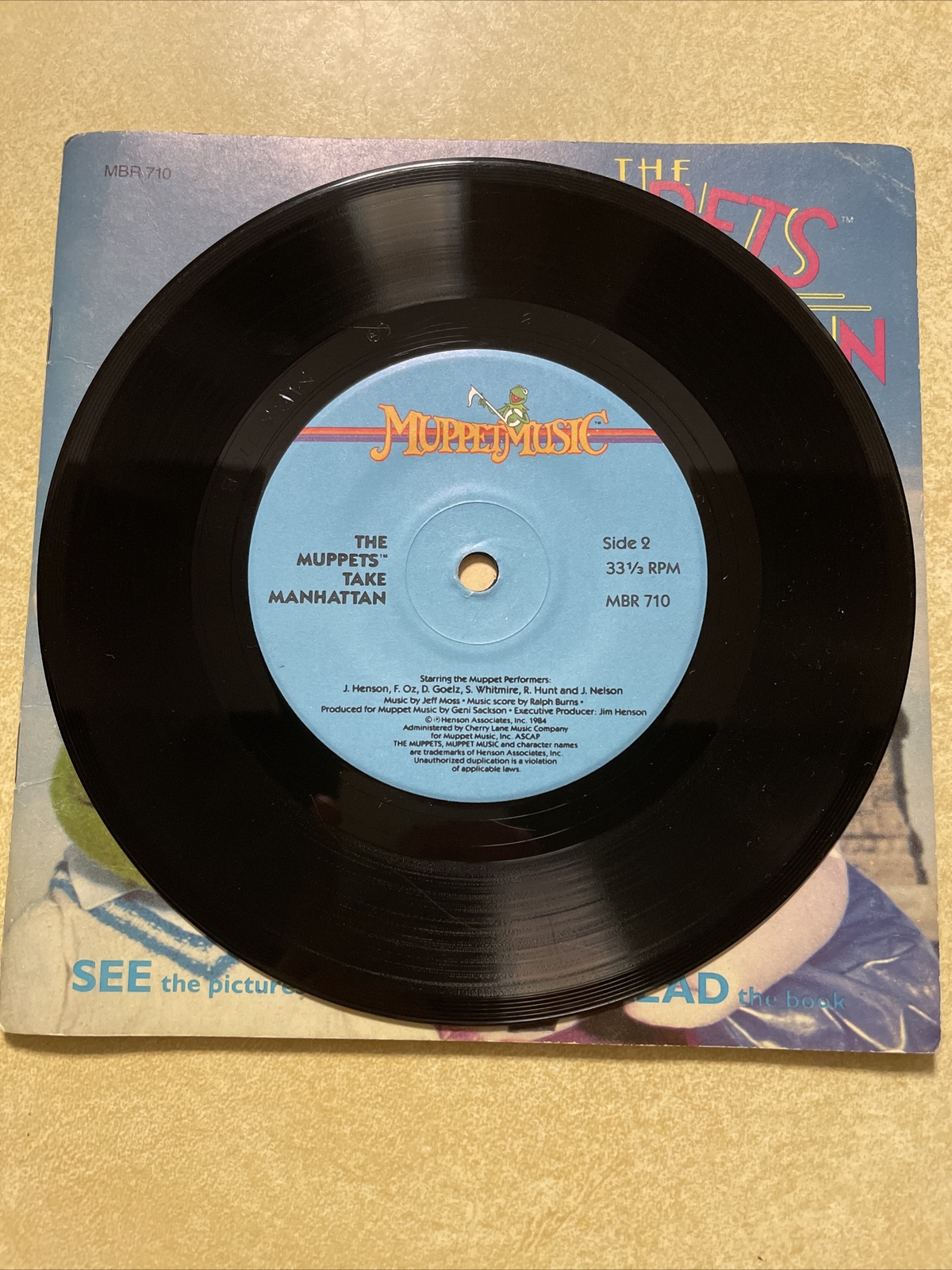 1984 The Muppets Take Manhattan Hear Read See Book & Vinyl Record 33 1/3 RPM
