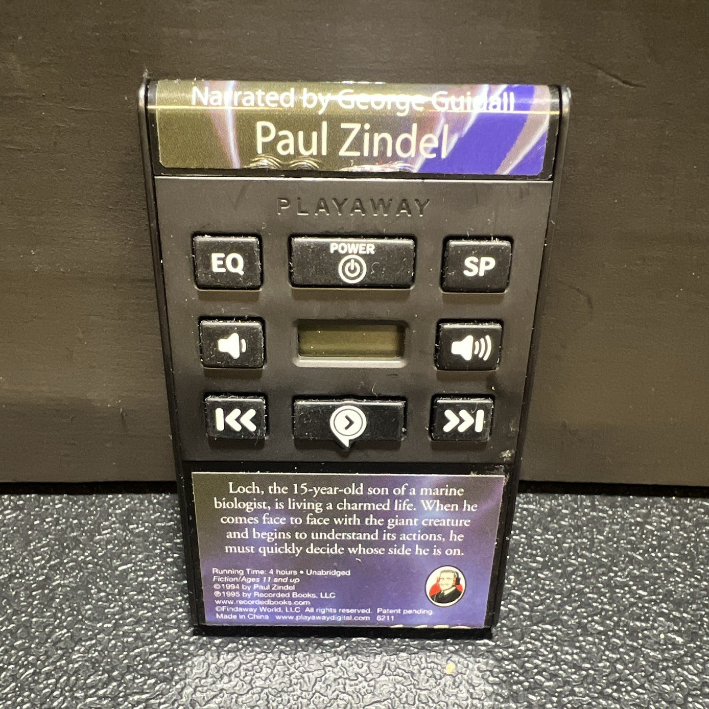 Loch by Paul Zindel Playaway Audiobook Unabridged, George Guidall untested