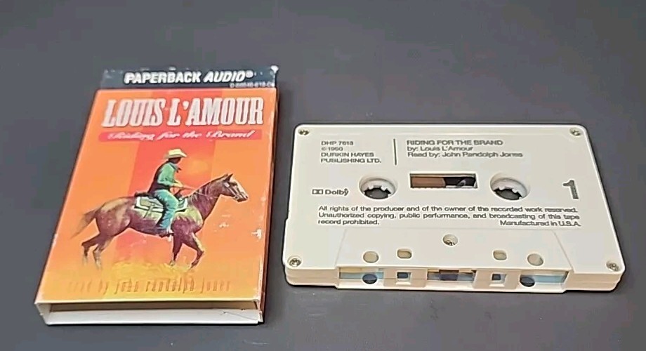 Vintage 1992 Paperback Audio Cassette Tape Louis L’ Amour «Riding For The Brand»