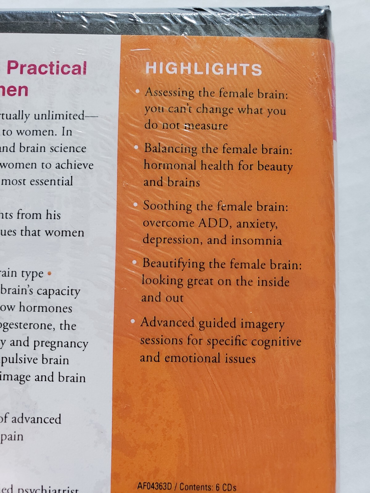 Supercharging the Female Brain by Daniel G. Amen (2015, CD, 6-Discs) sealed New