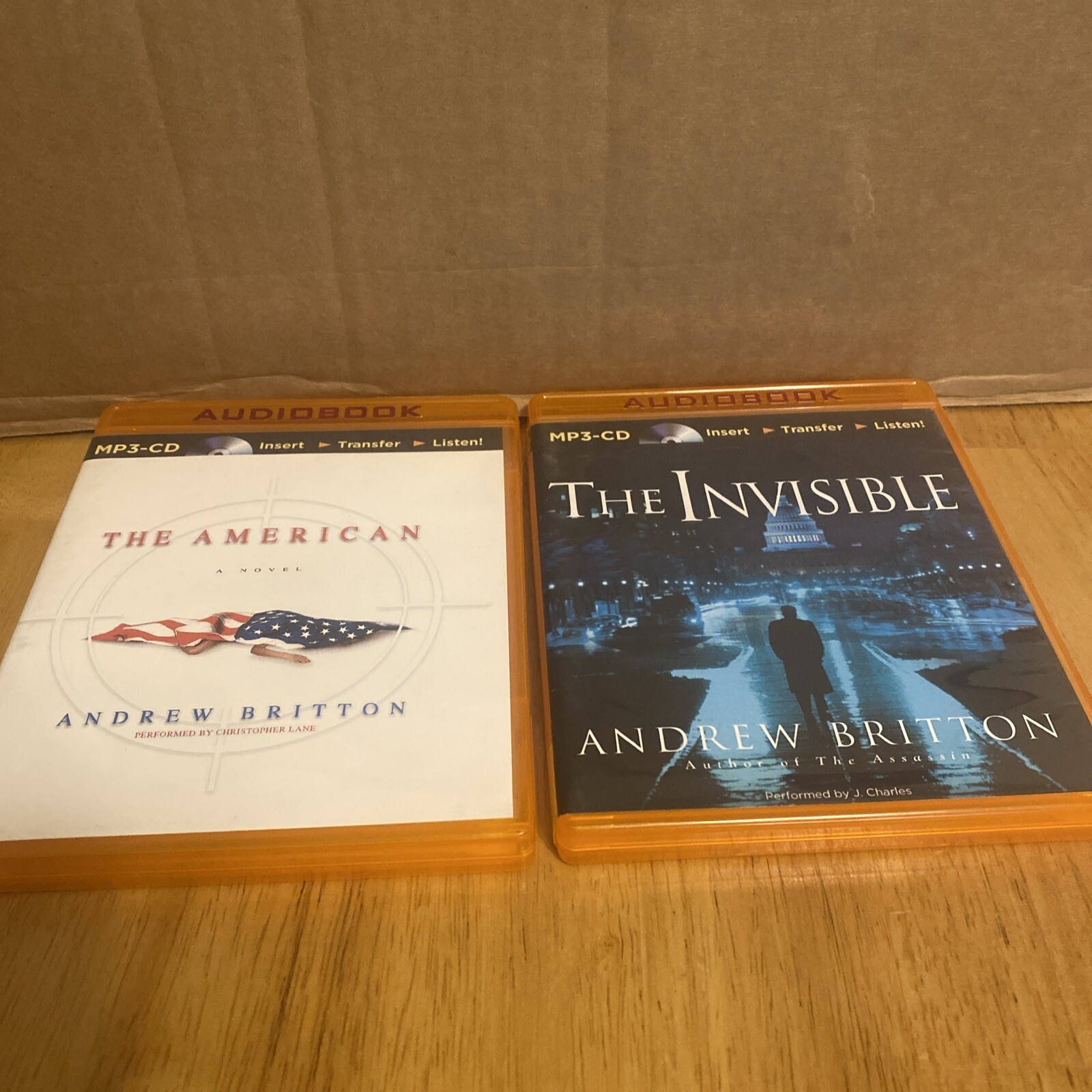 Lot Of 2 Andrew Britton- The American — The Invisible — MP3 CD — Unabridged