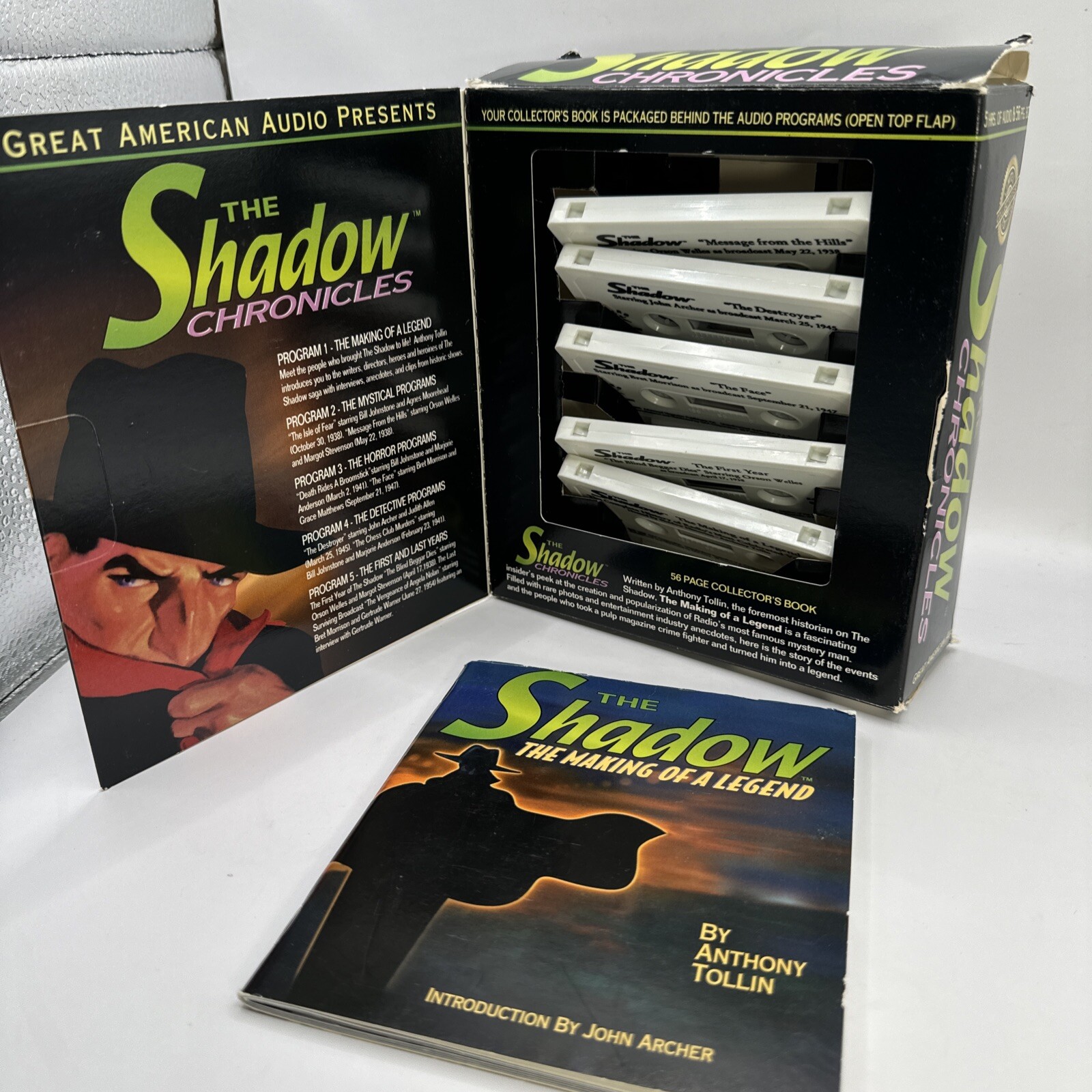 The Shadow Chronicles 5 Cassettes & Book By Anthony Tollin. Horror Stories