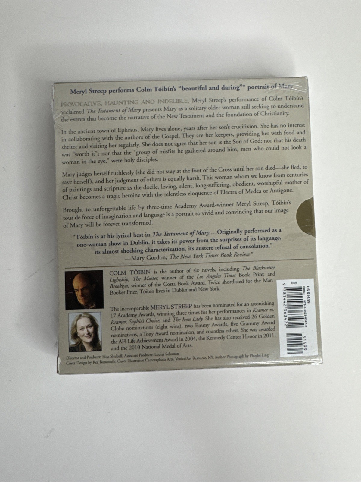 The Testament of Mary by Colm Tóibín Audiobook 3 CDs Read by Meryl Streep — New