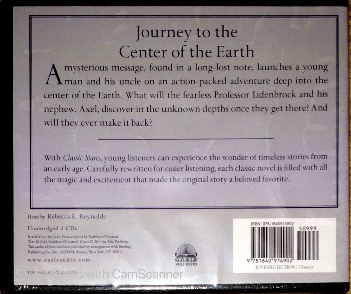 New JOURNEY TO THE CENTER OF THE EARTH Verne Classic Starts Audio Series CDs