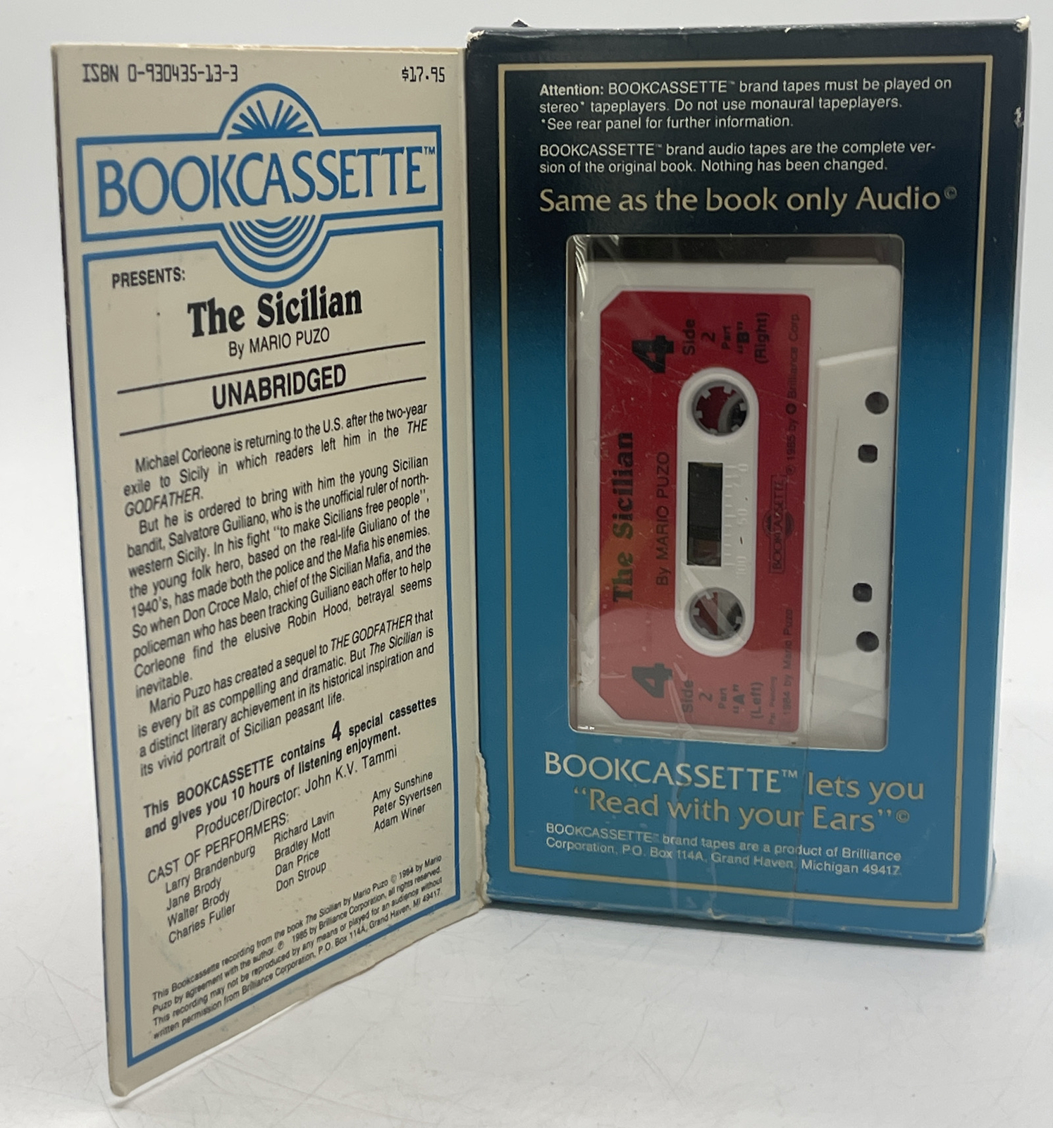 THE SICILIAN by Mario Puzo Unabridged Audio CASSETTE Book