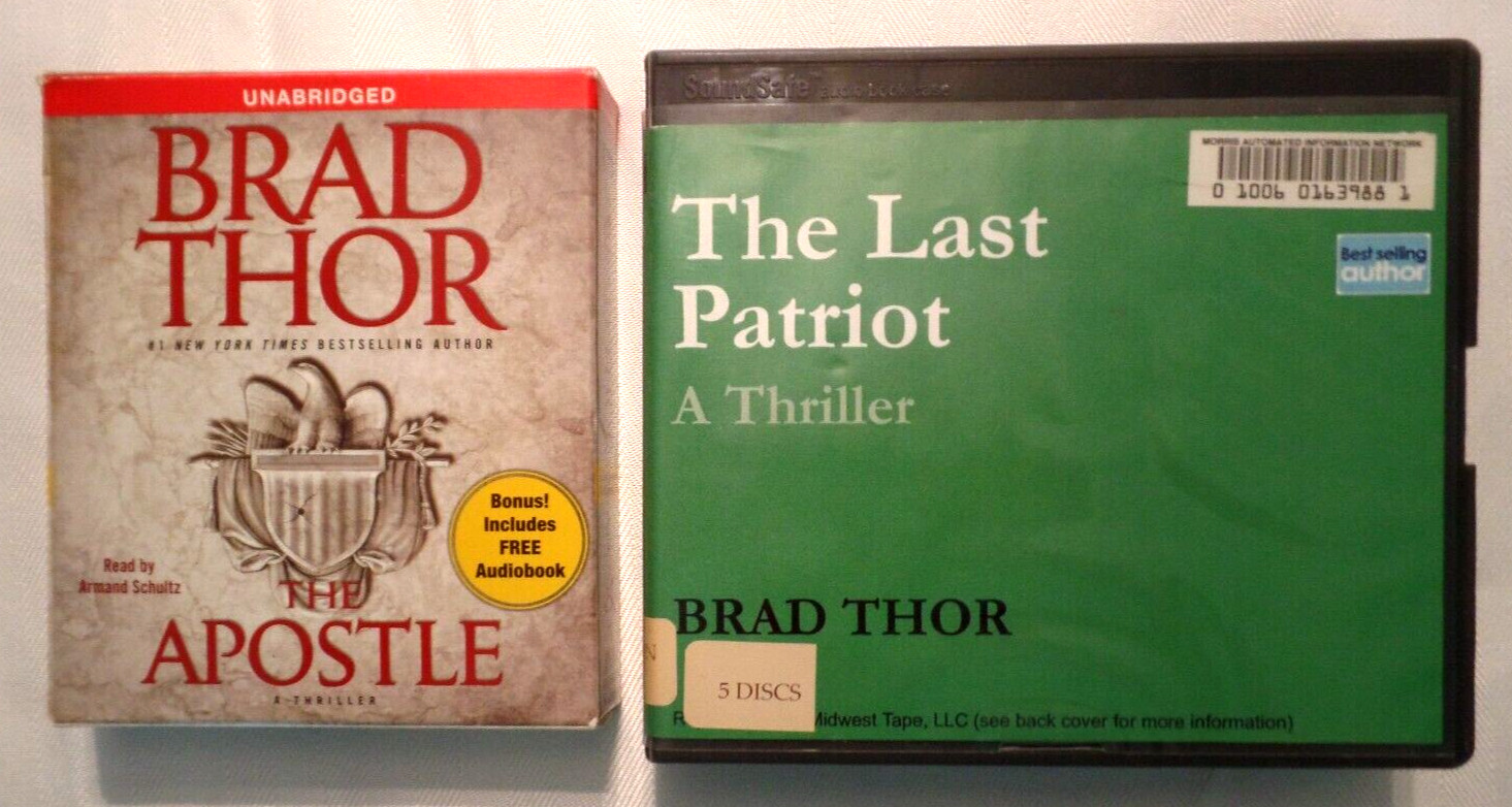2 Audiobook CDs Brad Thor Apostle & Last Patriot Preowned