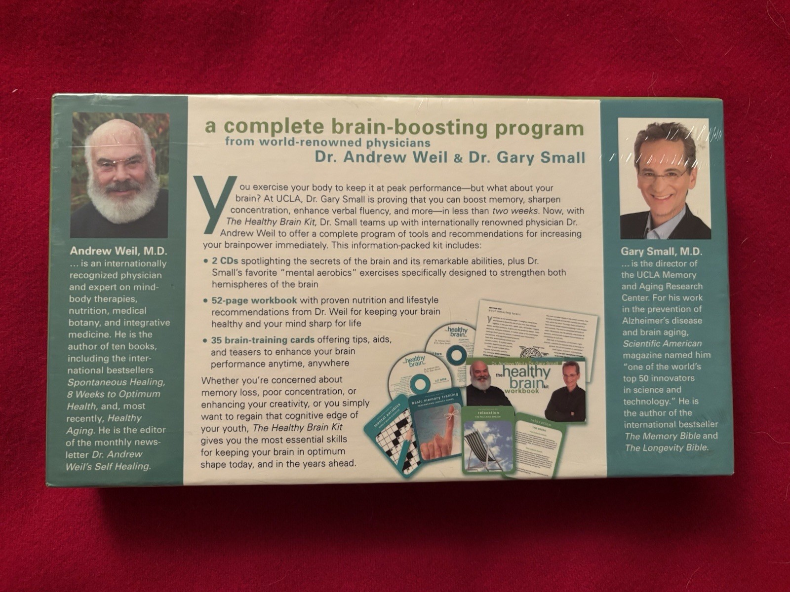 Healthy Brain Kit Dr. Andrew Weil & Dr. Gary Small 2 CDs Workbook Cards SEALED