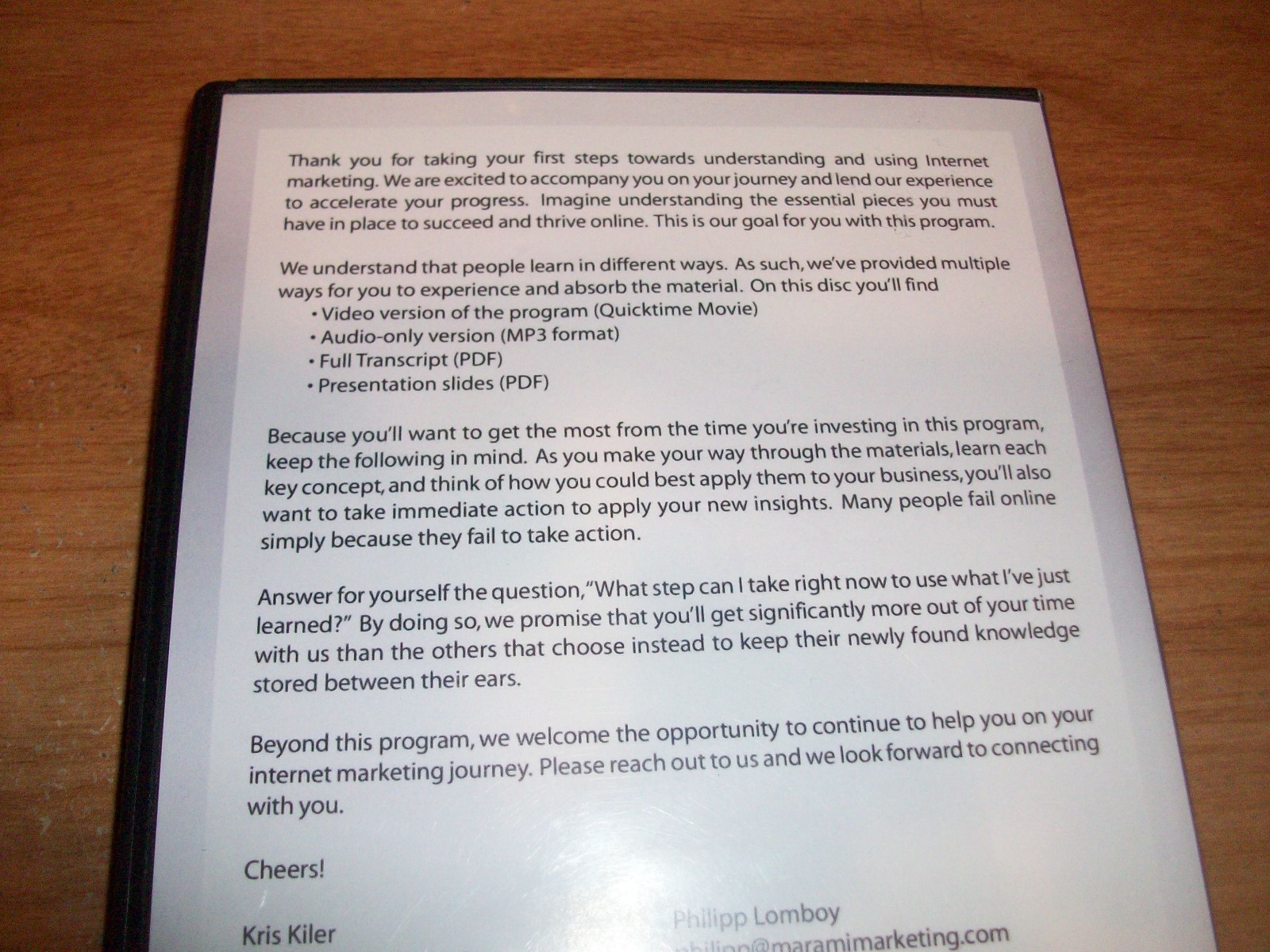 The 6 Keys To Internet Marketing Success Kris Kiler (Audio Video Pdf On 1 CD)