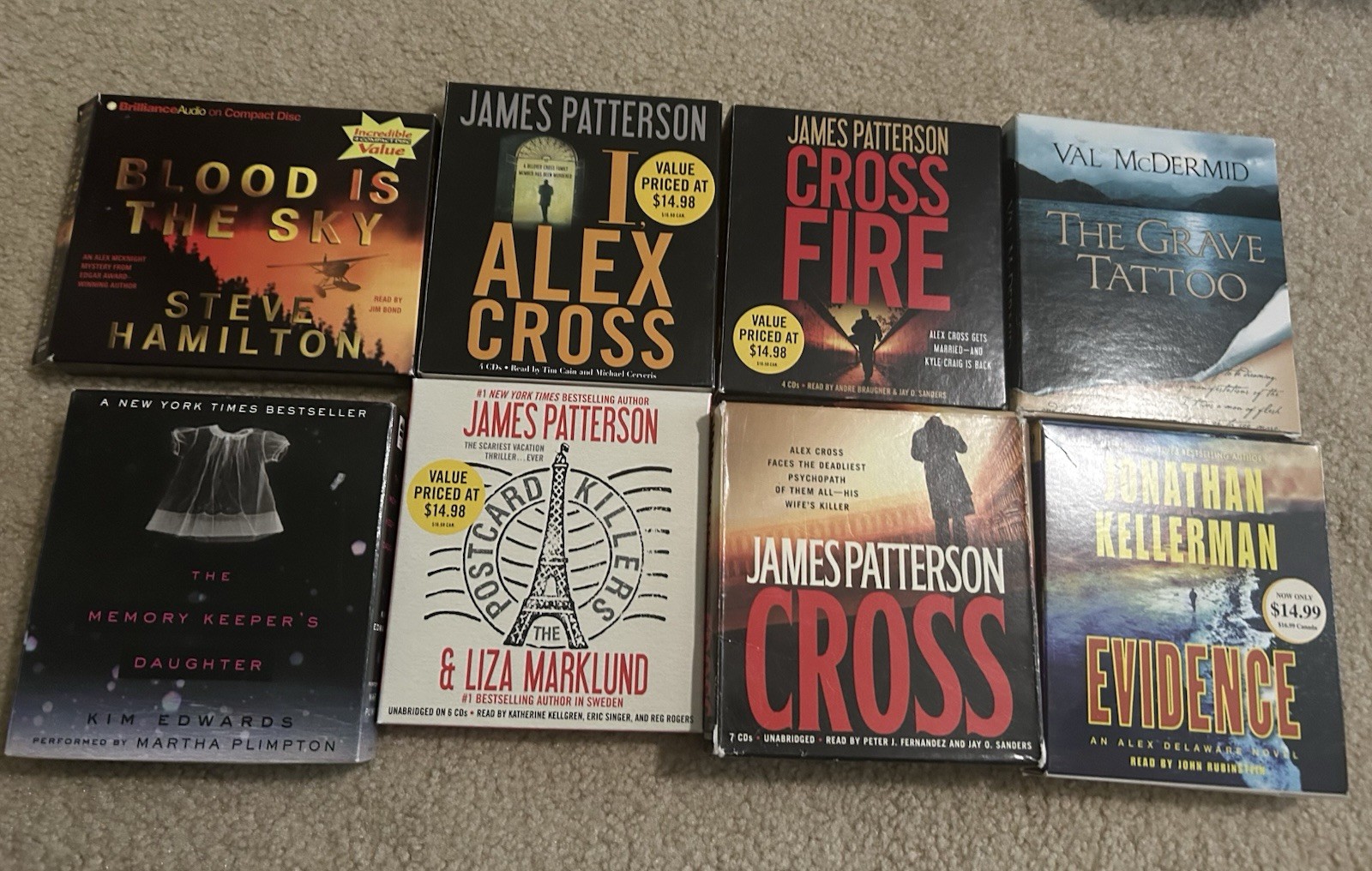 8 Audio Books 4 James Patterson Edwards Hamilton Delaware McDermid CD — Mystery