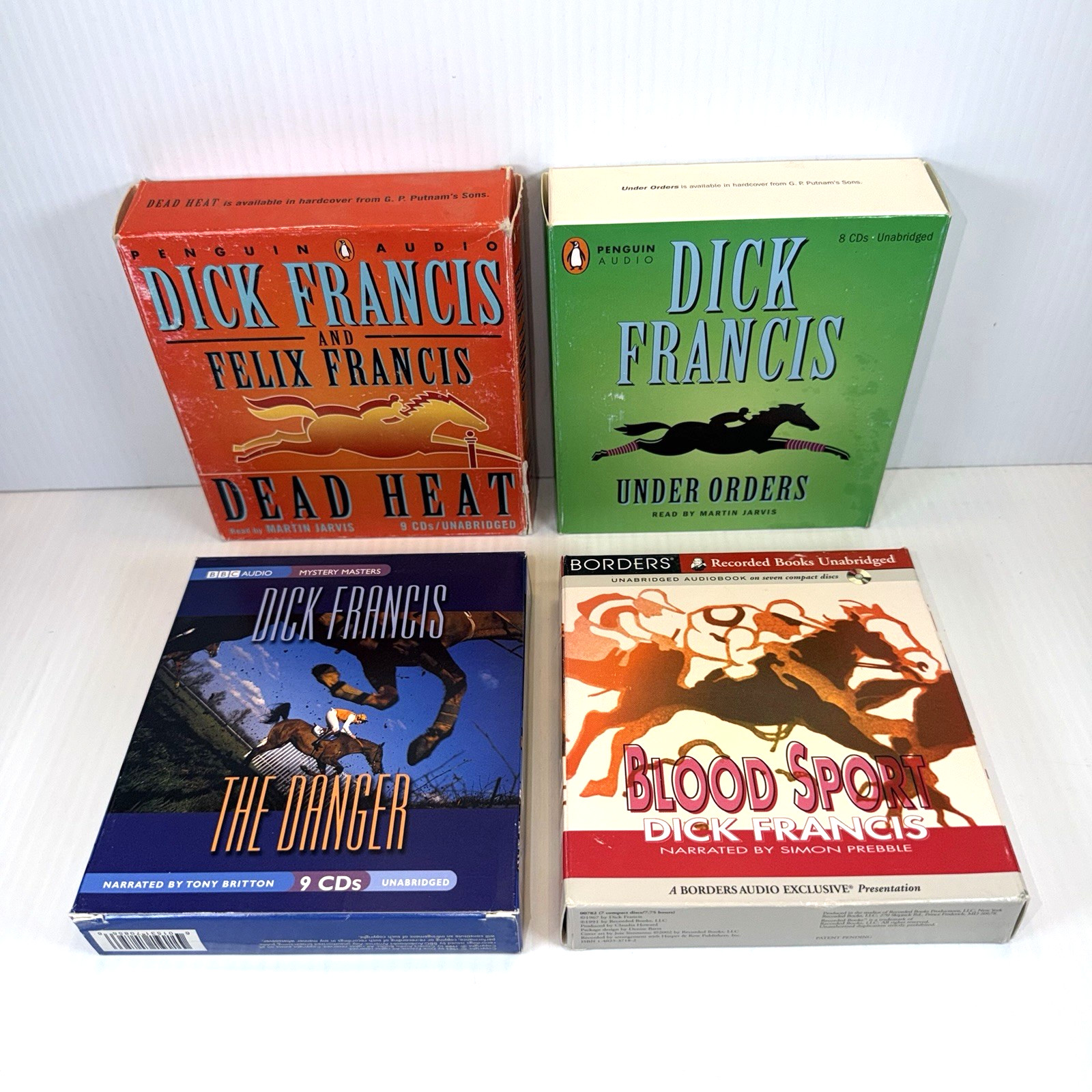Dick Francis Audio Books Set of 4 Dead Heat Under Orders Blood Sport The Danger